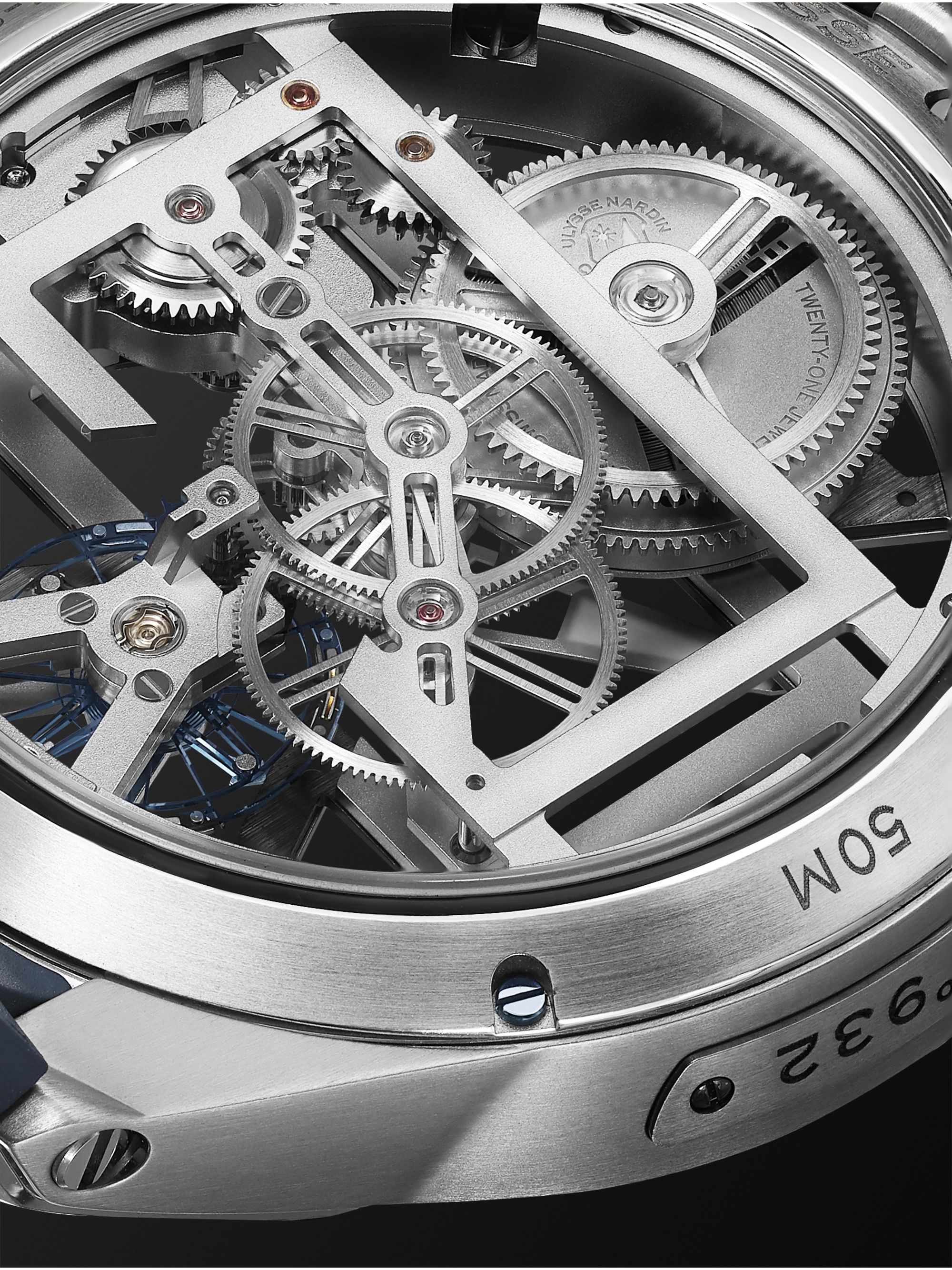 ULYSSE NARDIN Skeleton X Hand-Wound 42mm Titanium and Rubber Watch