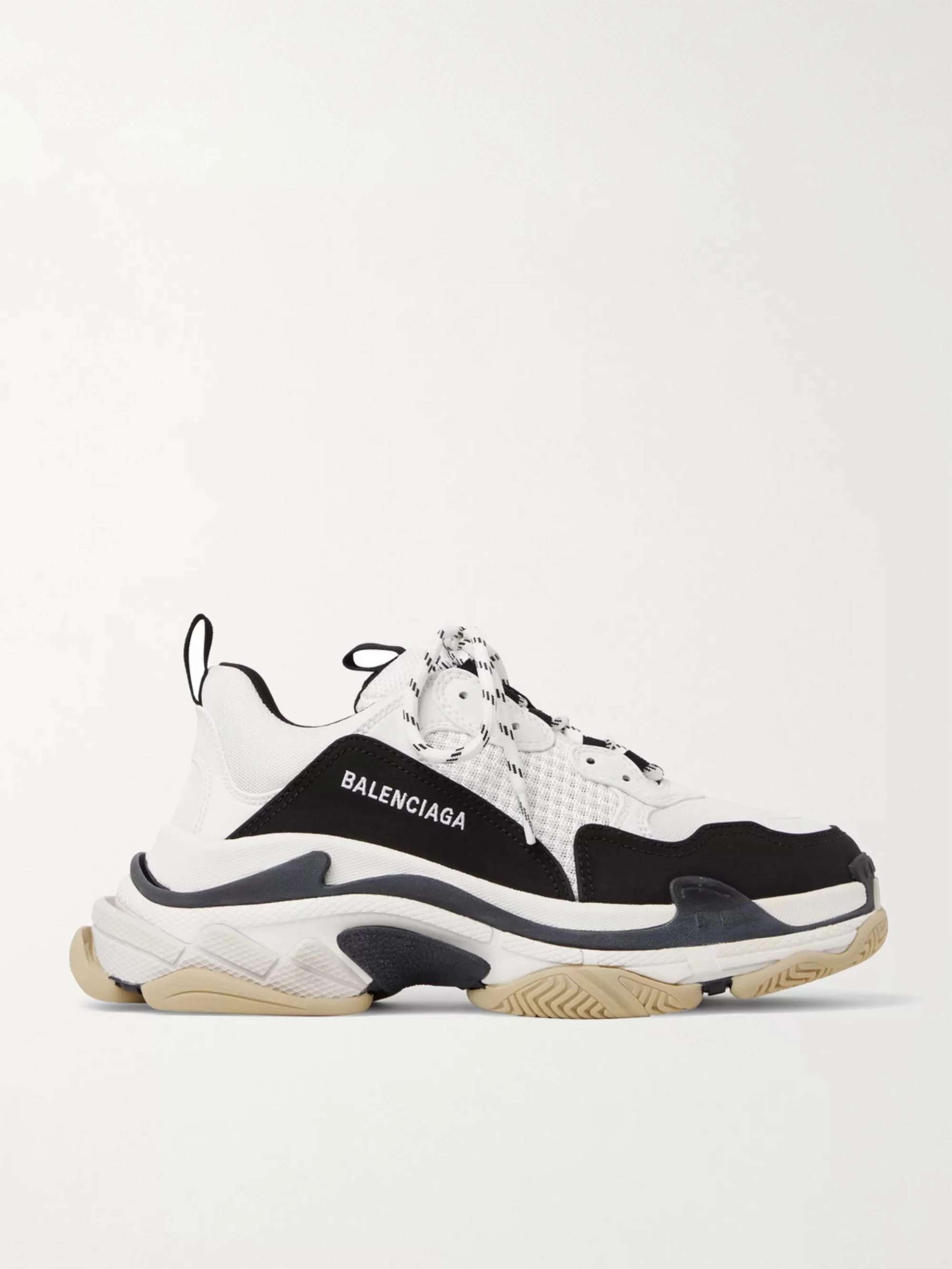 Balenciaga Triple S Leather and Mesh Sneakers