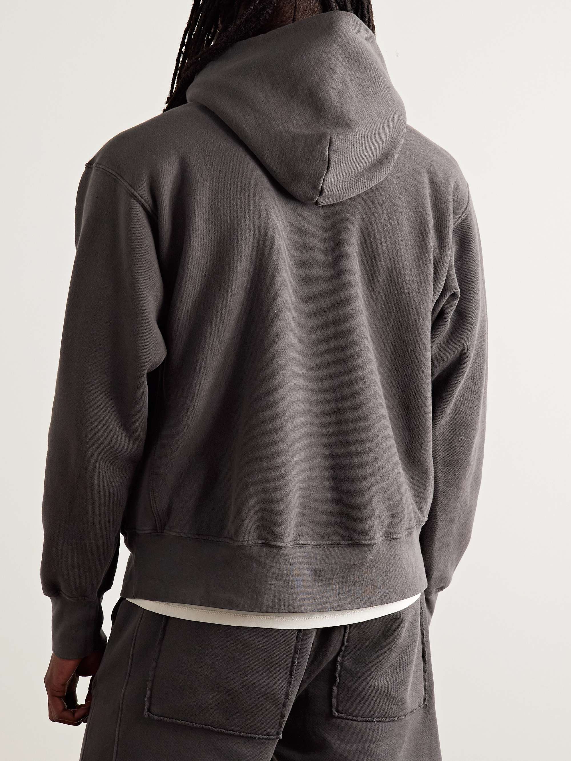 LES TIEN Garment-Dyed Cotton-Jersey Hoodie