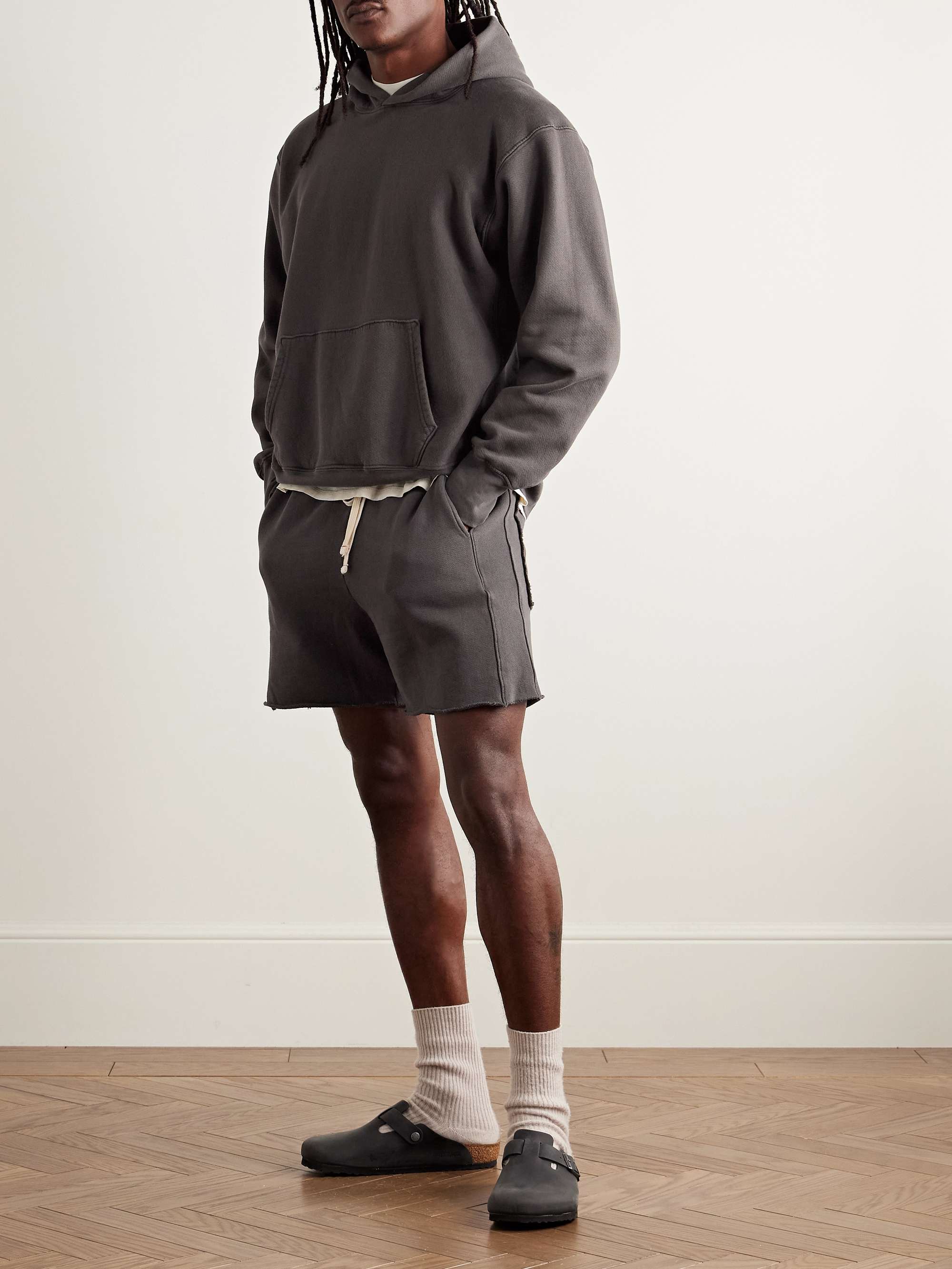 LES TIEN Garment-Dyed Cotton-Jersey Hoodie