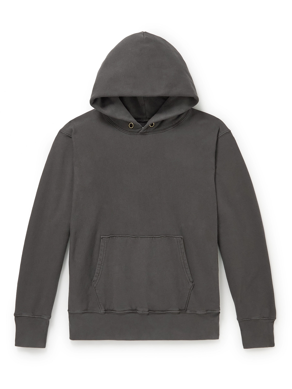Les Tien - Garment-Dyed Fleece-Back Cotton-Jersey Hoodie - Men - Black - M