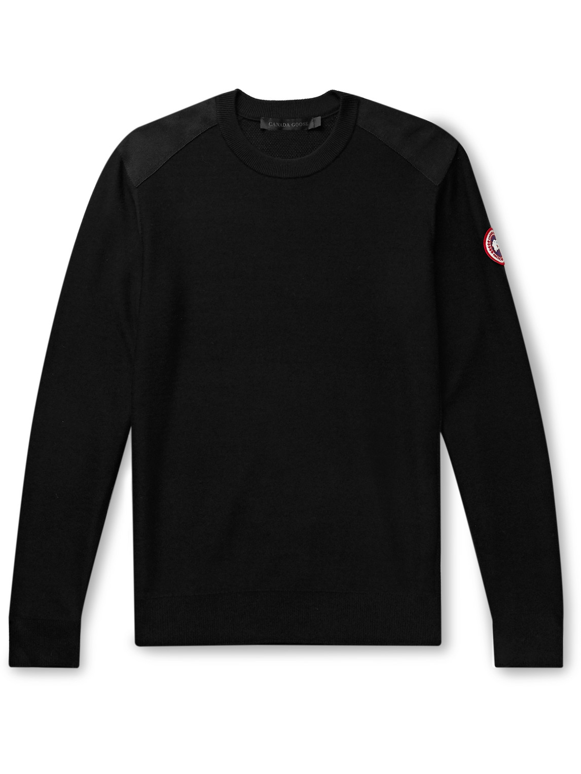 Shop Canada Goose Dartmouth Cordura-panelled Merino Wool Sweater In Black