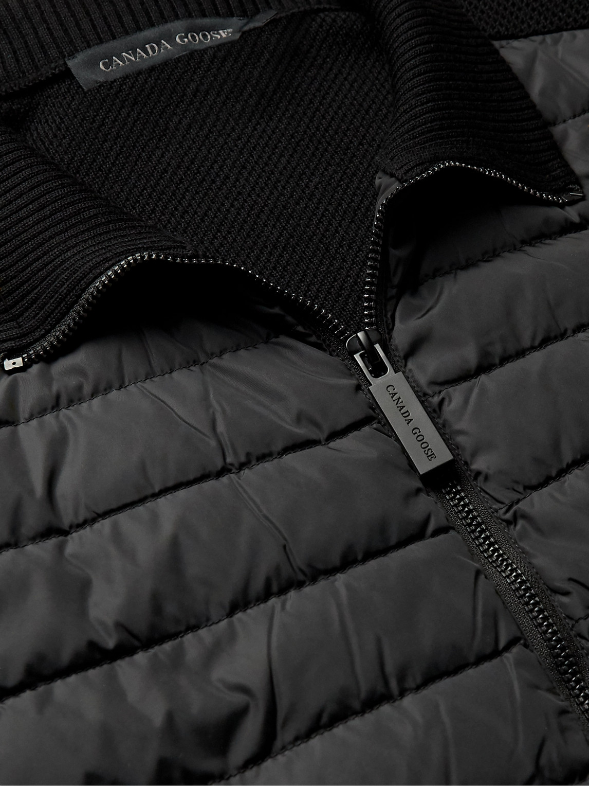  Canada Goose - Hybridge Slim-fit Quilted Down Shell And Merino Wool Jacket - Men - Black - S 