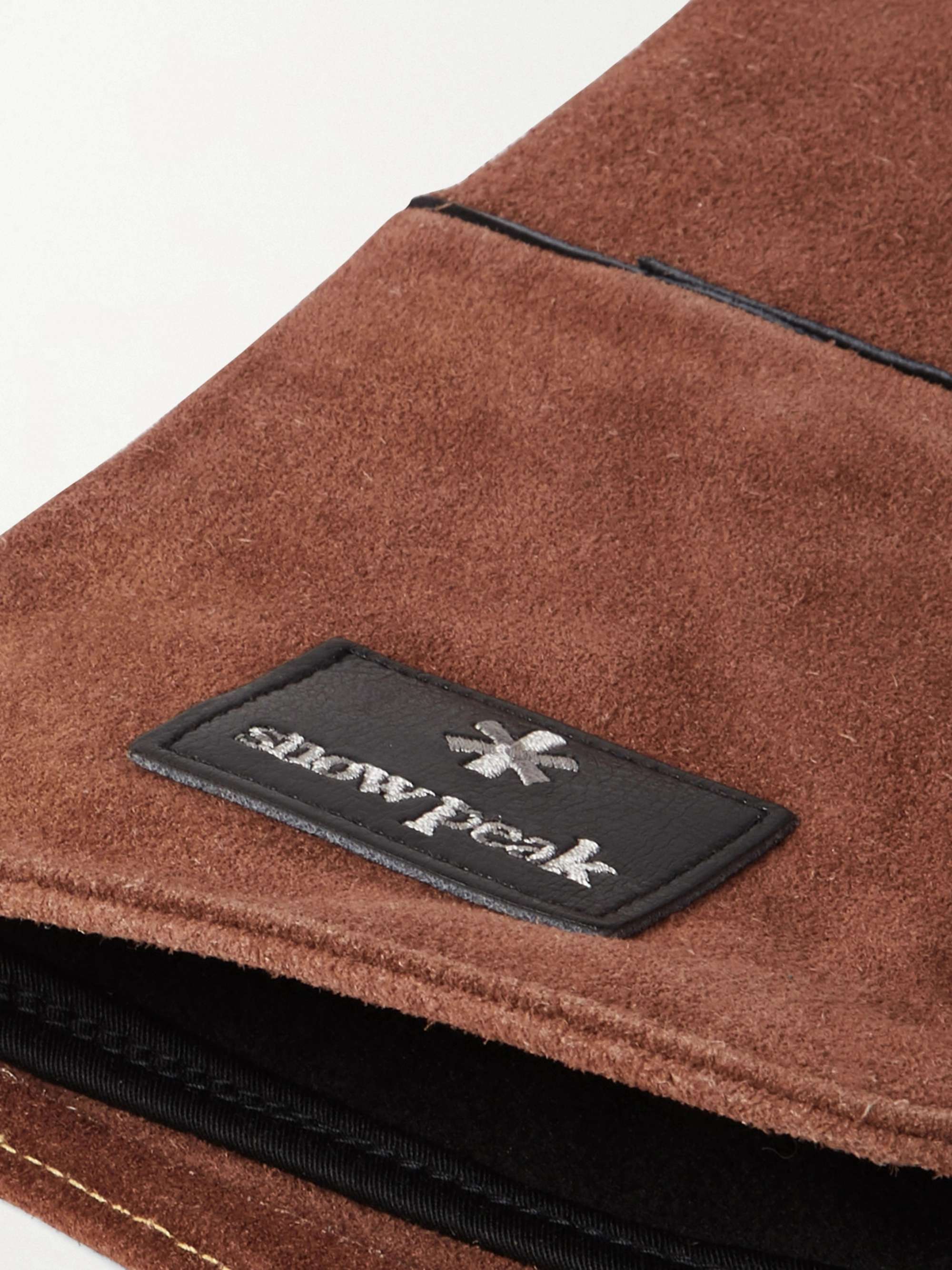 SNOW PEAK Fire Side Logo-Appliquéd Suede Gloves