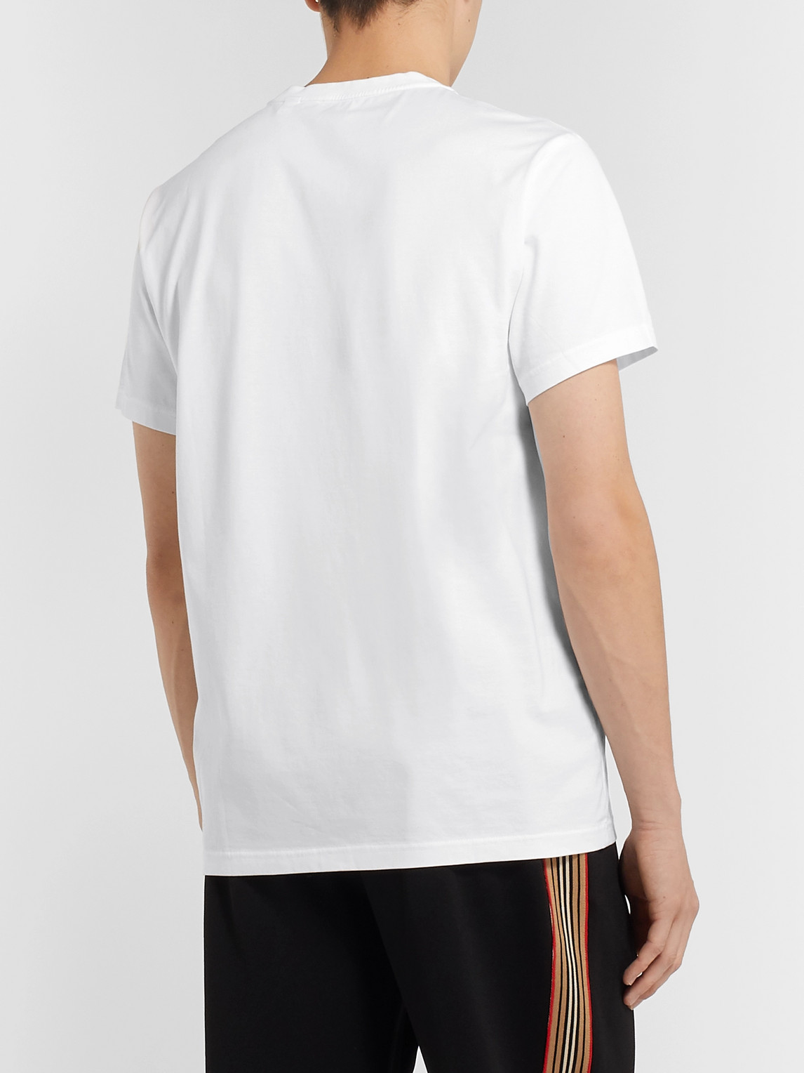 BURBERRY LOGO-EMBROIDERED COTTON-JERSEY T-SHIRT