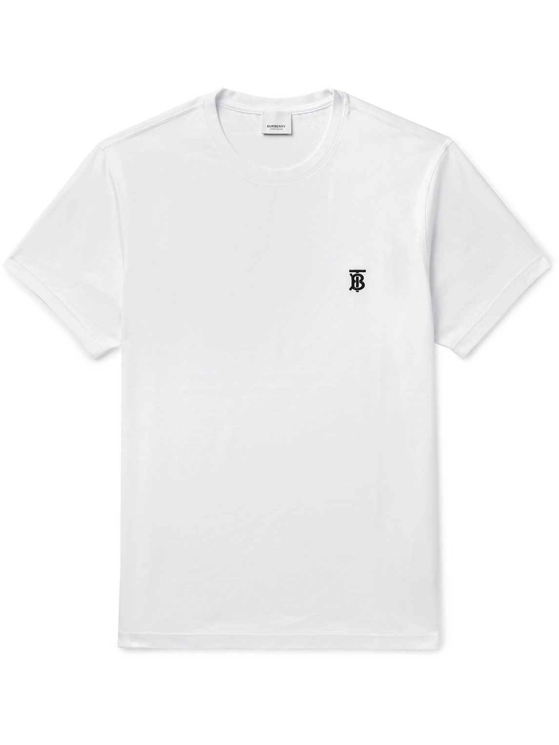BURBERRY LOGO-EMBROIDERED COTTON-JERSEY T-SHIRT