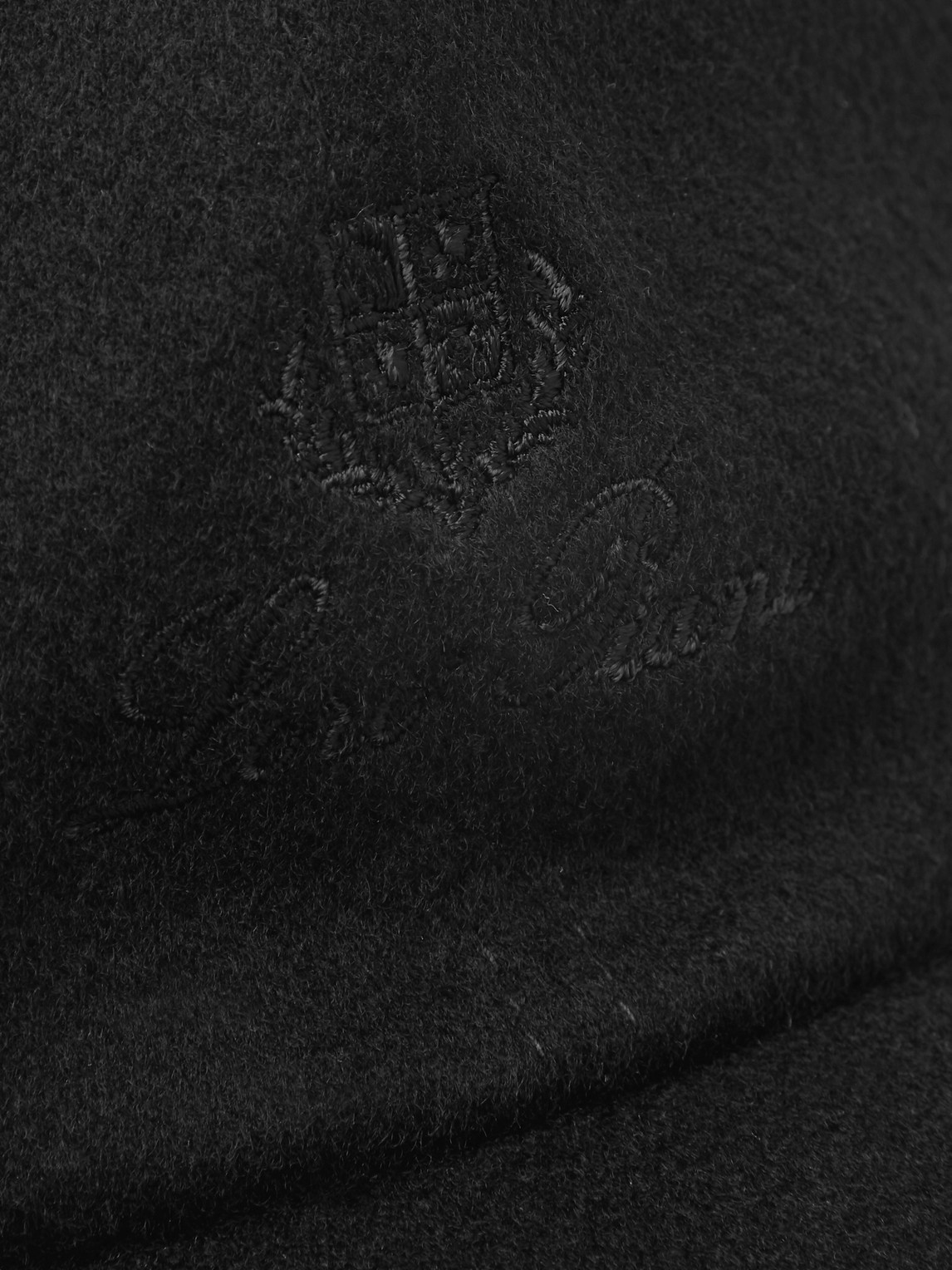 Shop Loro Piana Logo-embroidered Storm System Cashmere Baseball Cap In Black