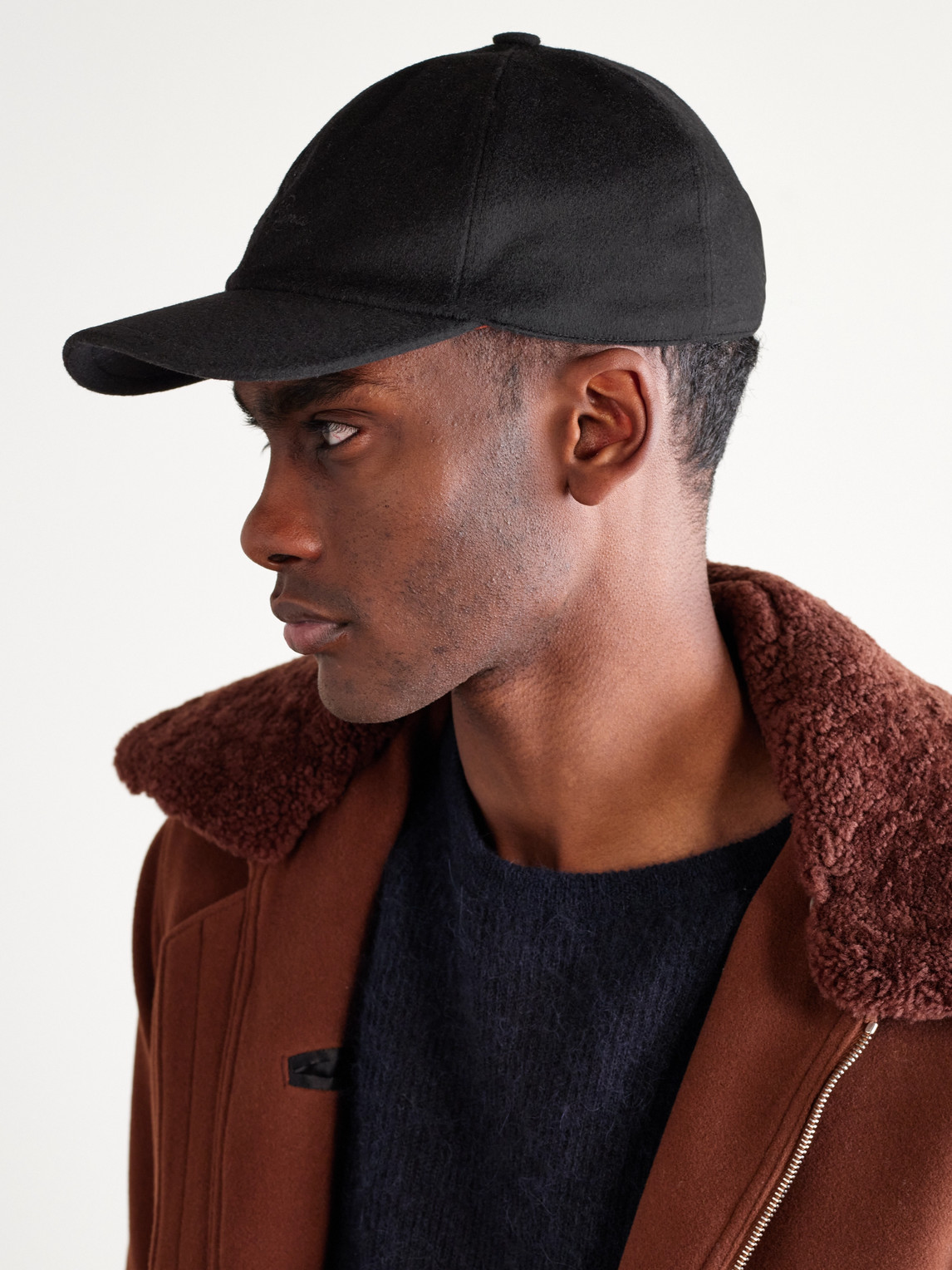 Loro Piana Logo-embroidered Storm System Cashmere Baseball Cap In Black