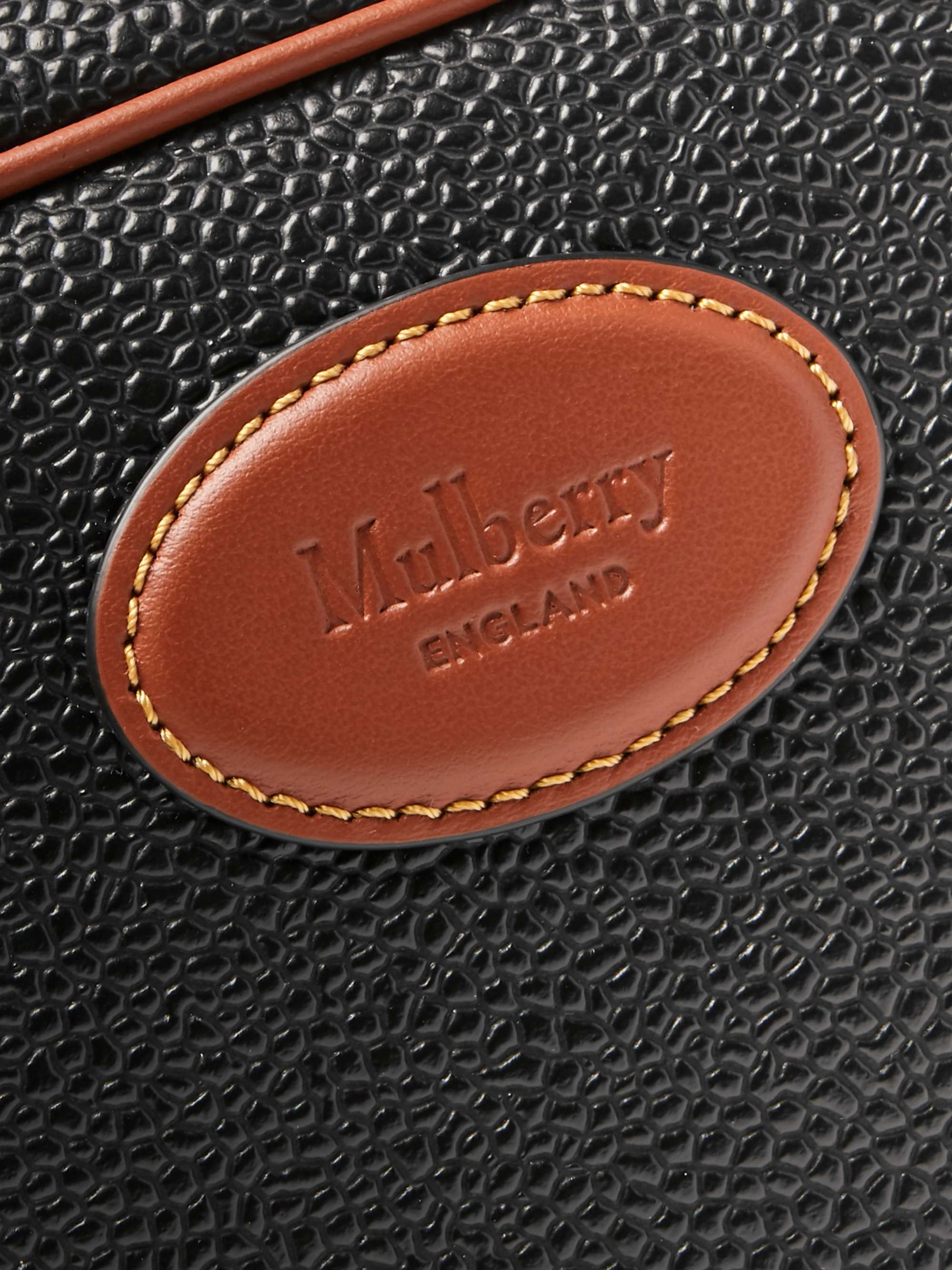 MULBERRY Leather-Trimmed Scotchgrain Wash Bag