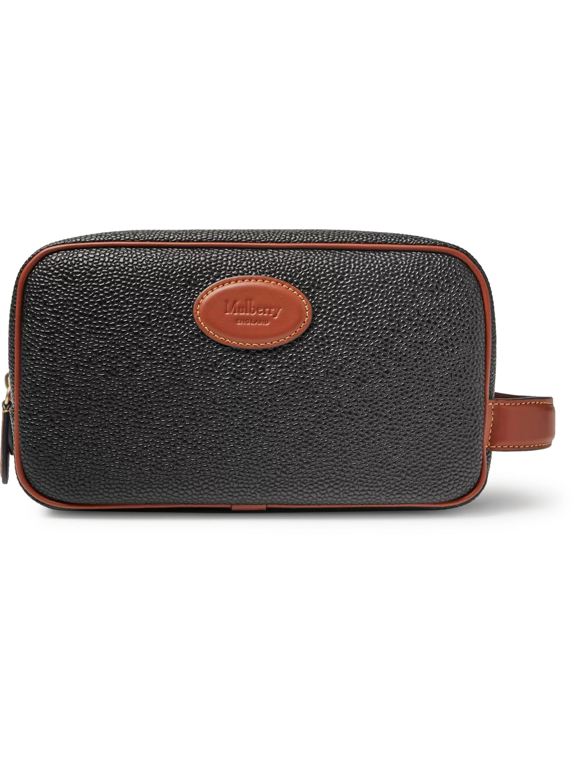 Leather-Trimmed Scotchgrain Wash Bag