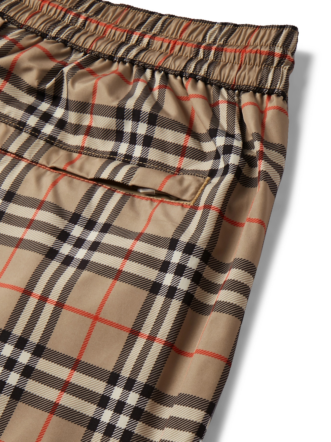Shop Burberry Long-length Checked Swim Shorts In Neutrals