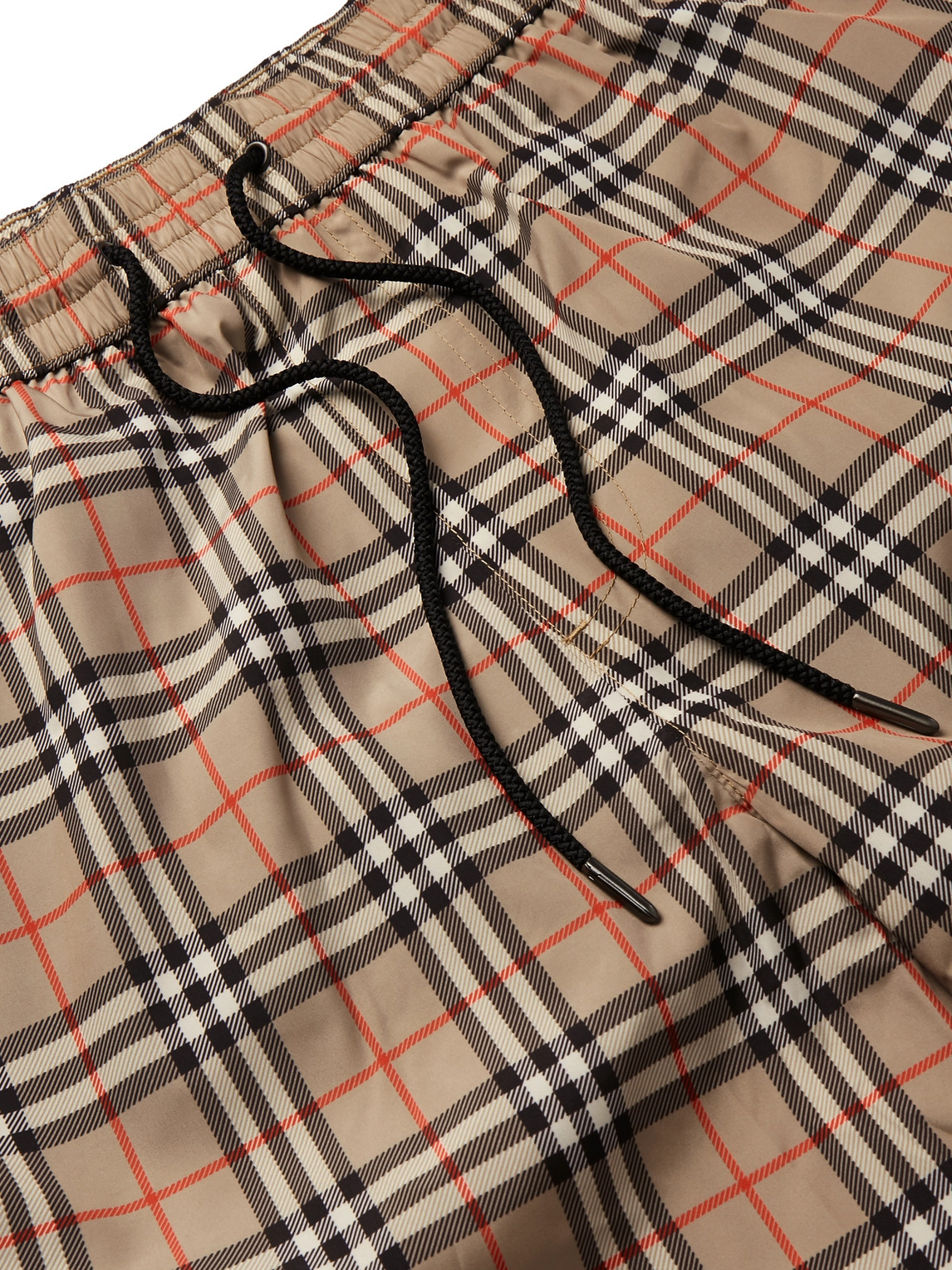 Shop Burberry Long-length Checked Swim Shorts In Neutrals