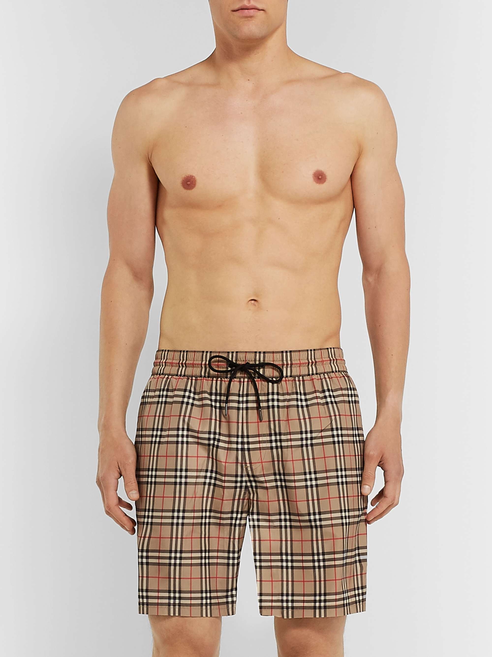 BURBERRY Long-Length Checked Swim Shorts