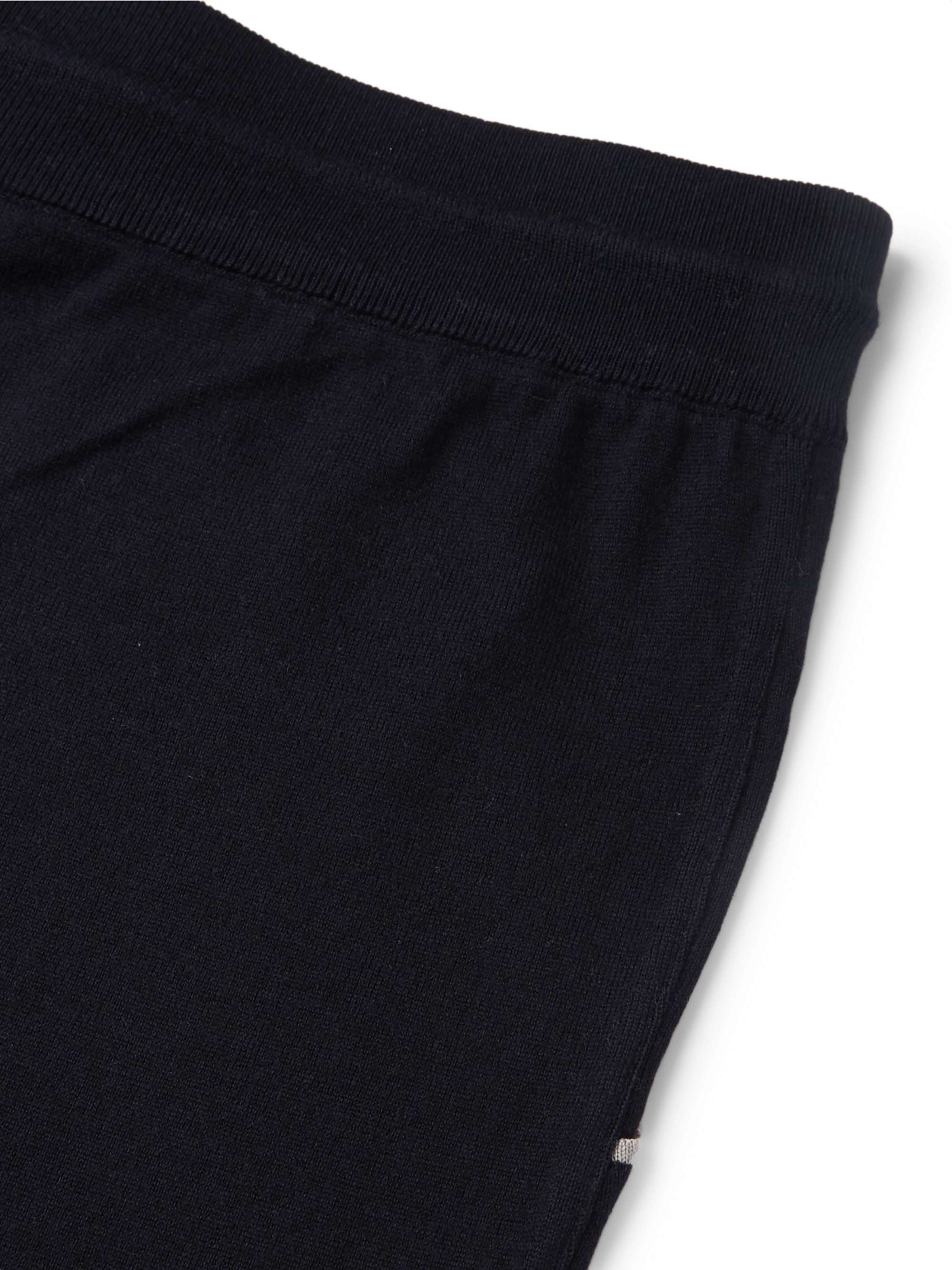 LORO PIANA Tapered Piped Cashmere and Cotton-Blend Sweatpants