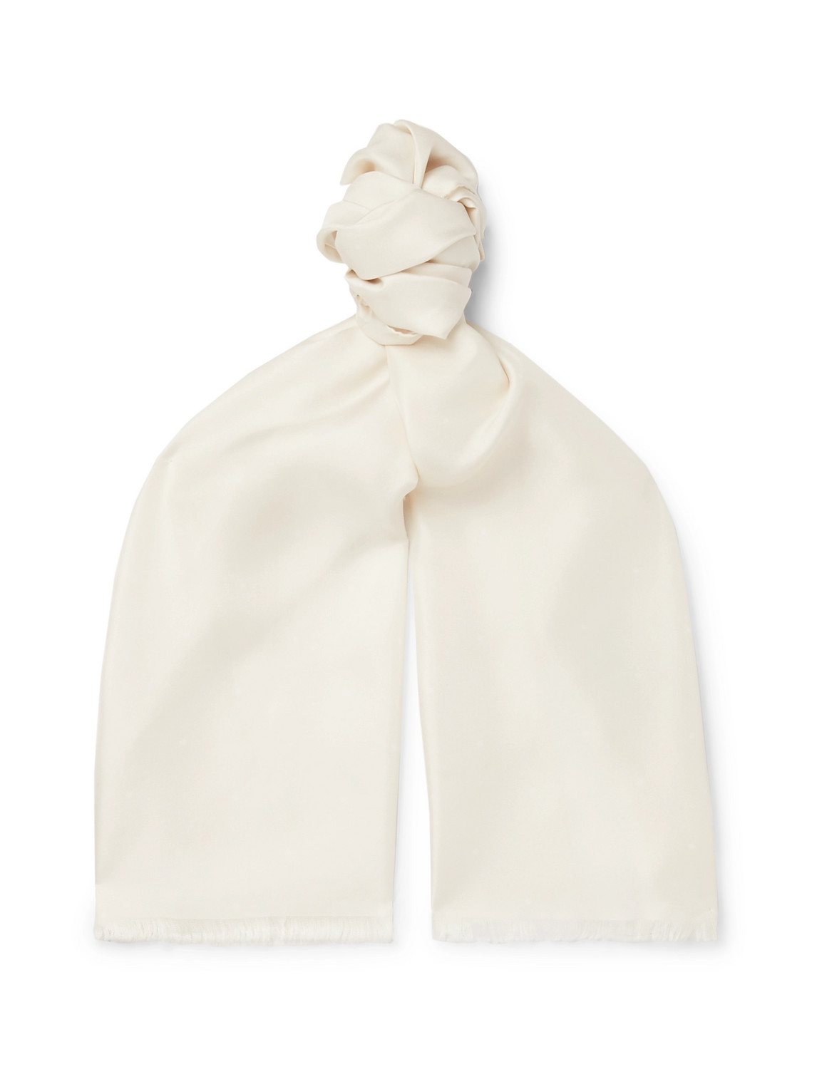 Favourbrook Fringed Silk Scarf In Neutral