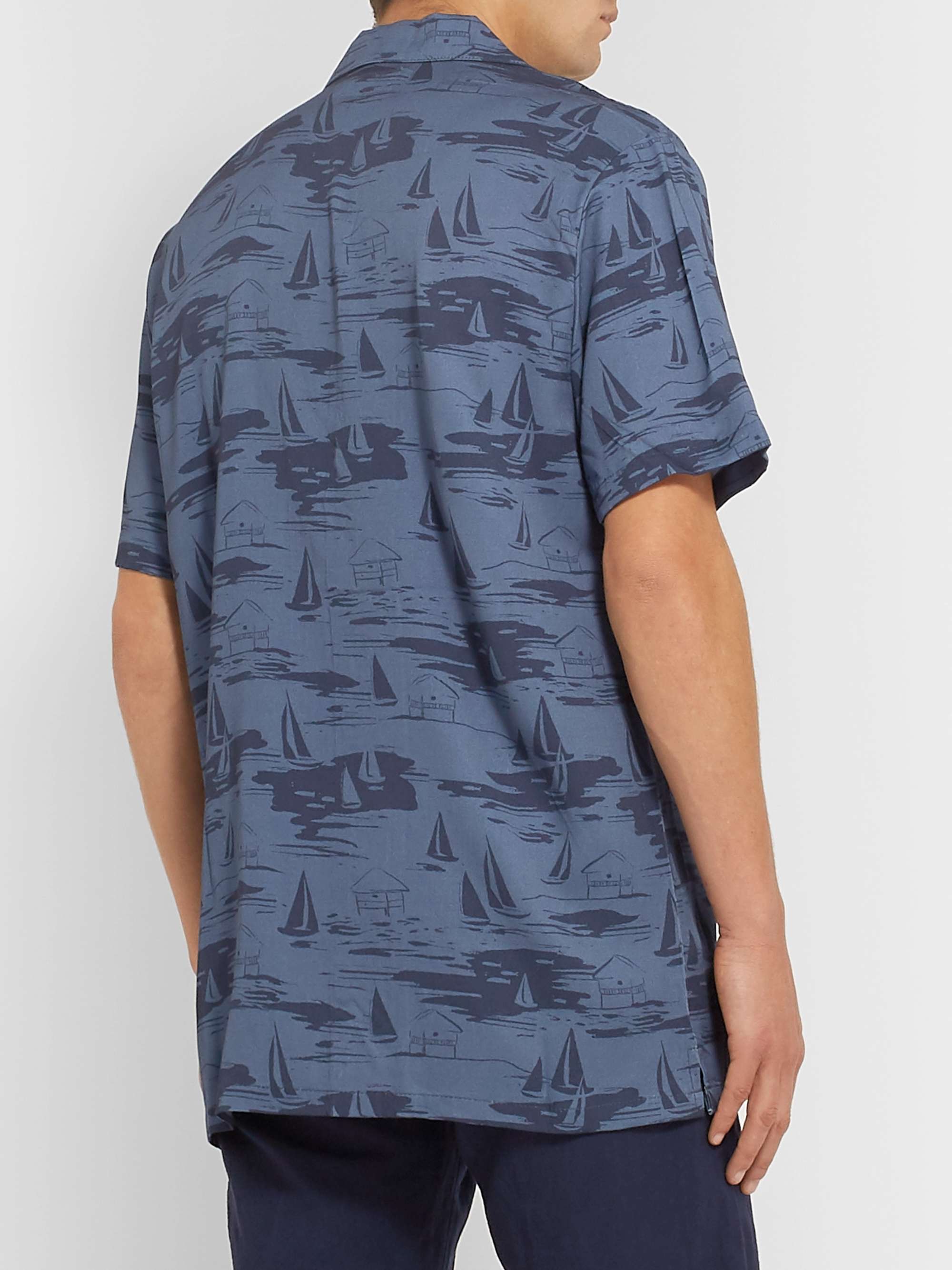 ONIA Vacation Camp-Collar Printed Woven Shirt