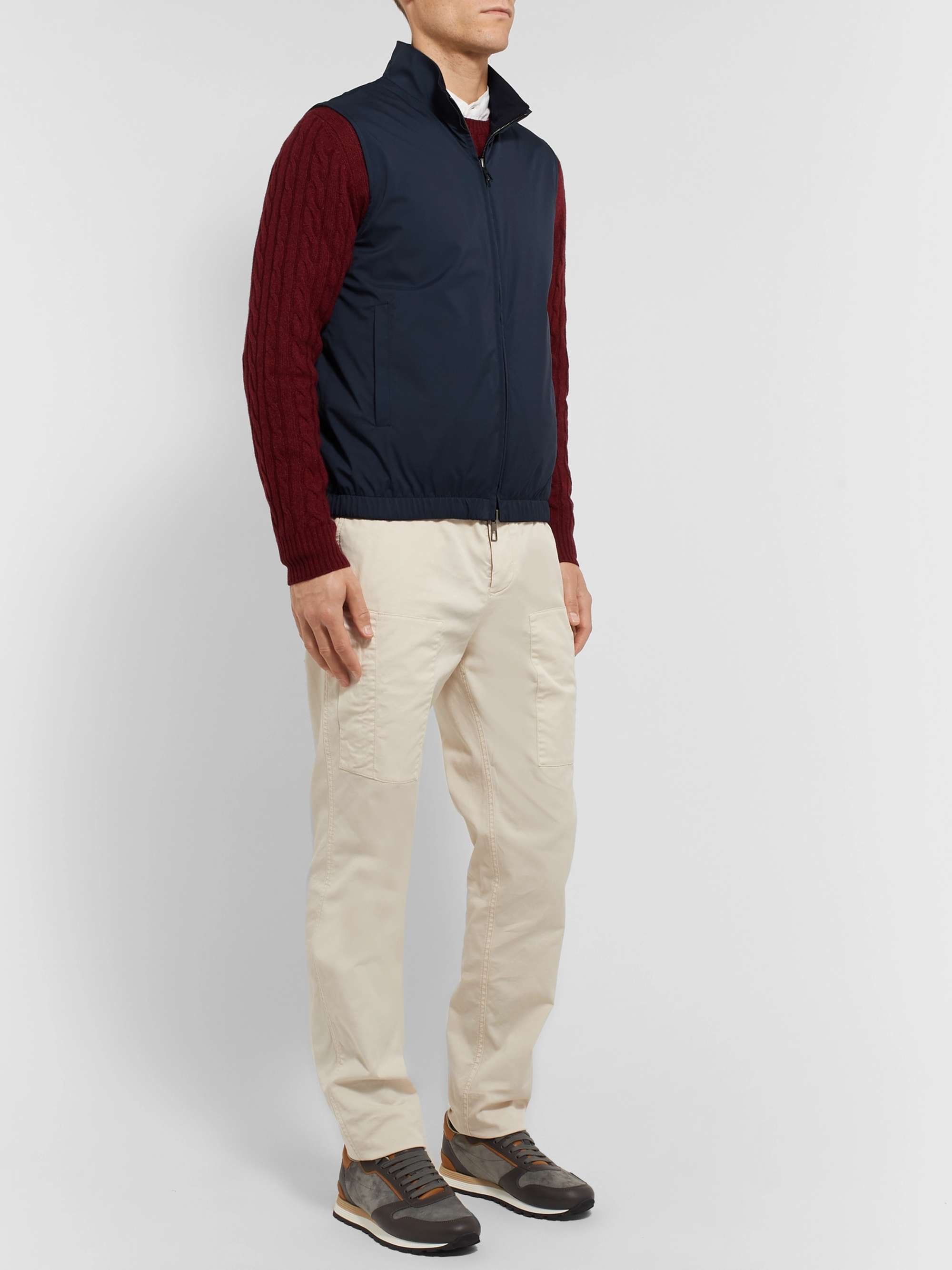 LORO PIANA Reversible Storm System Shell and Super Wish Virgin Wool Gilet