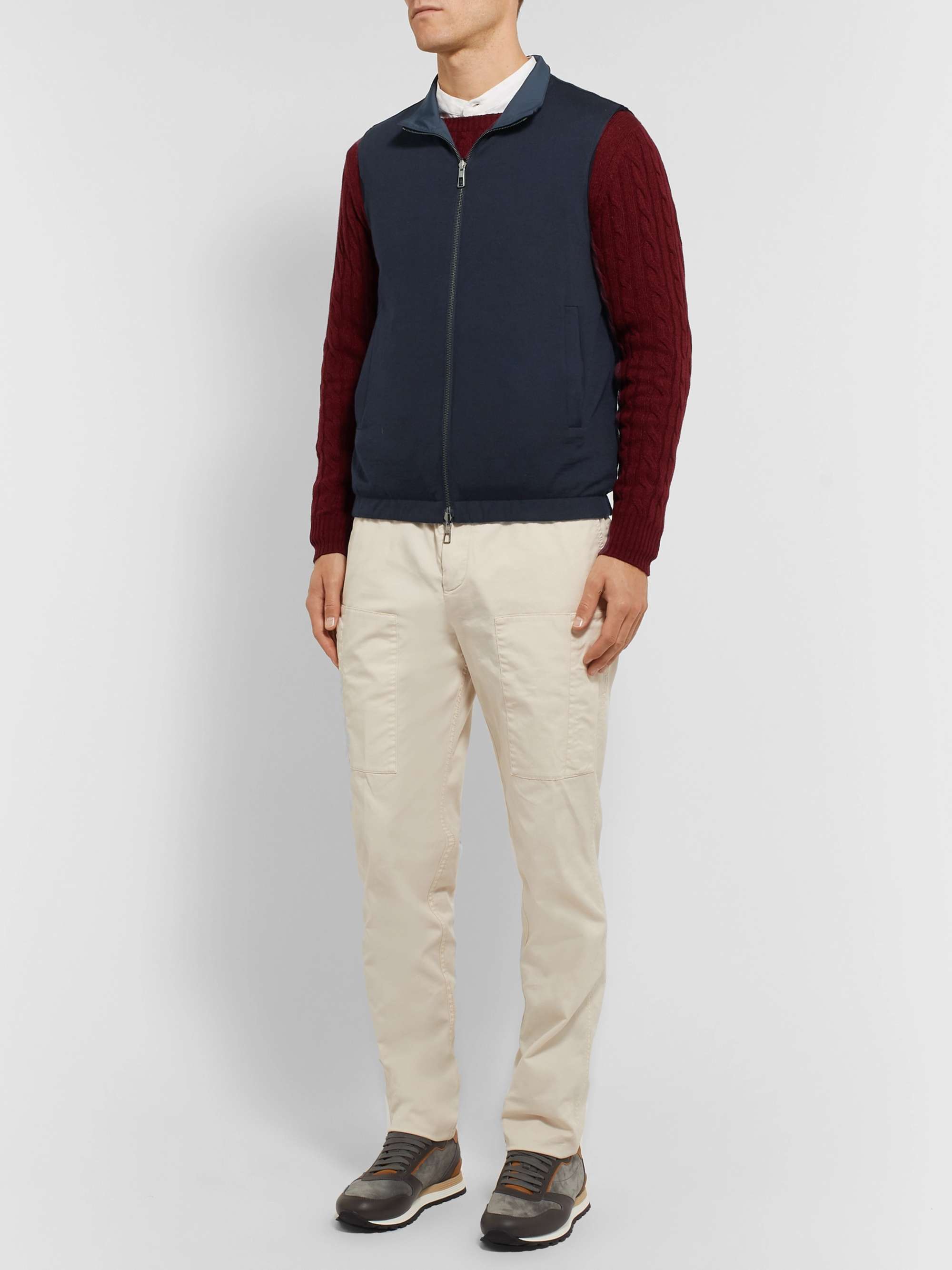 LORO PIANA Reversible Storm System Shell and Super Wish Virgin Wool Gilet