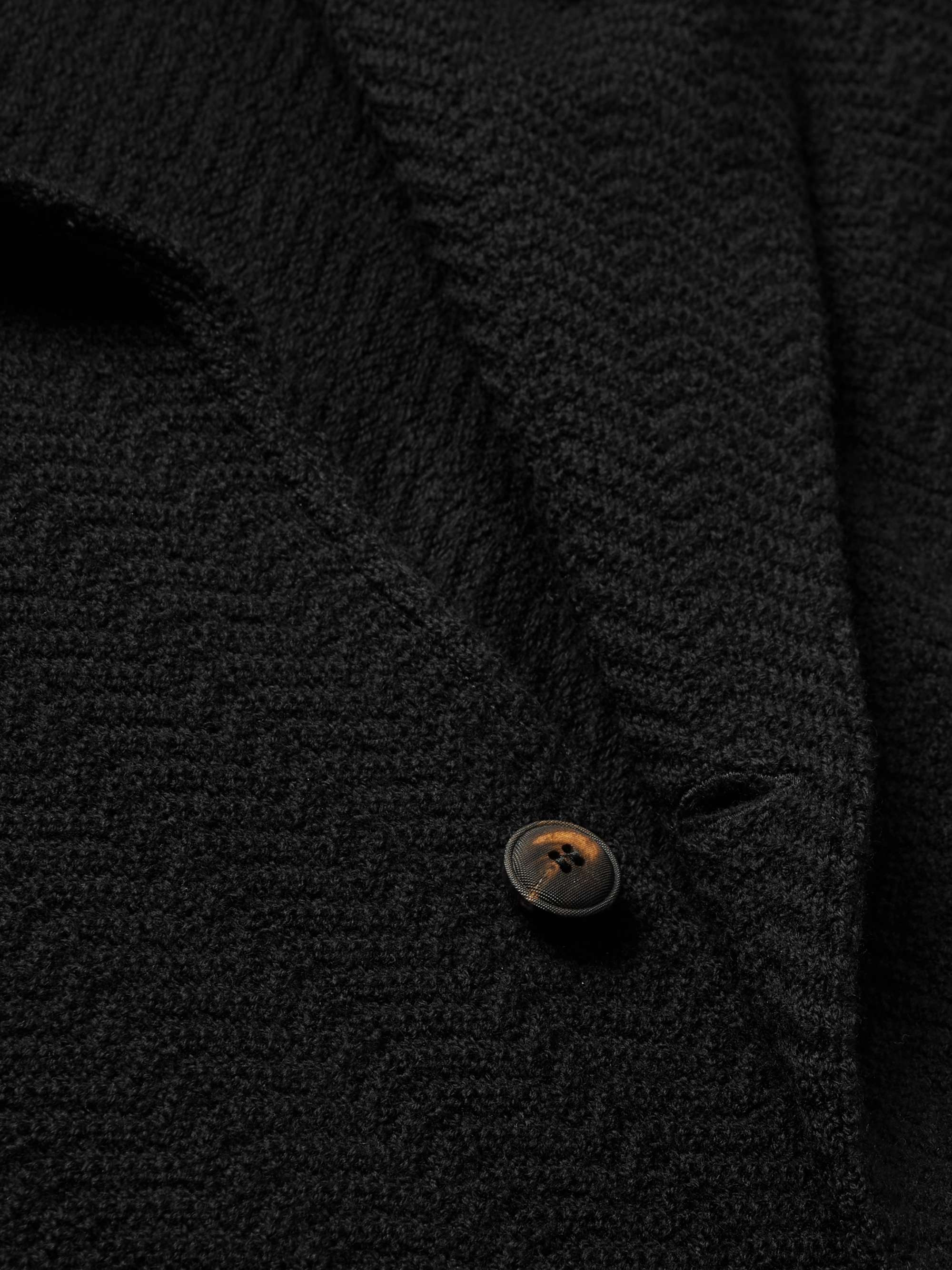 LARDINI Slim-Fit Herringbone-Knit Wool Cardigan