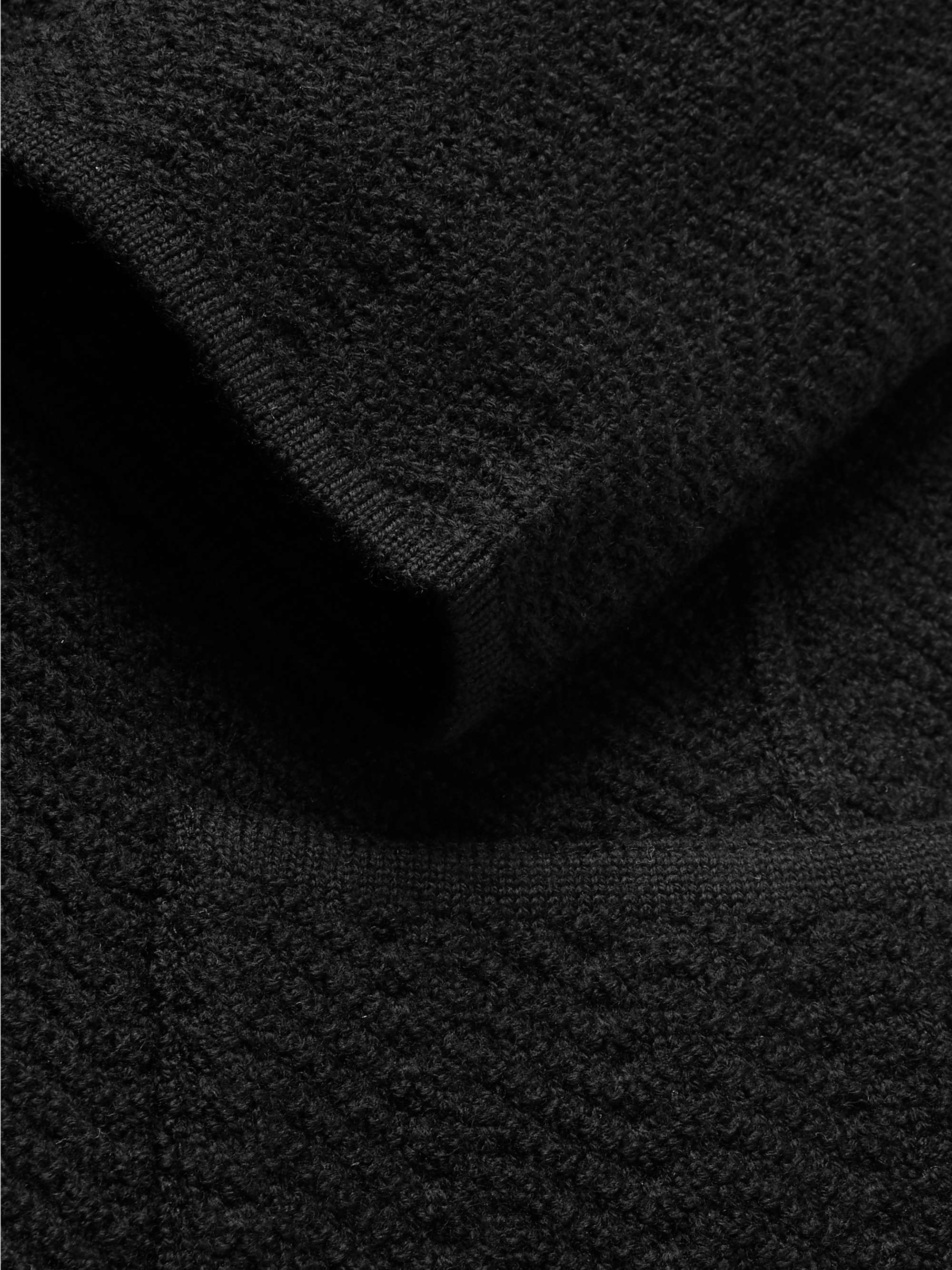 LARDINI Slim-Fit Herringbone-Knit Wool Cardigan