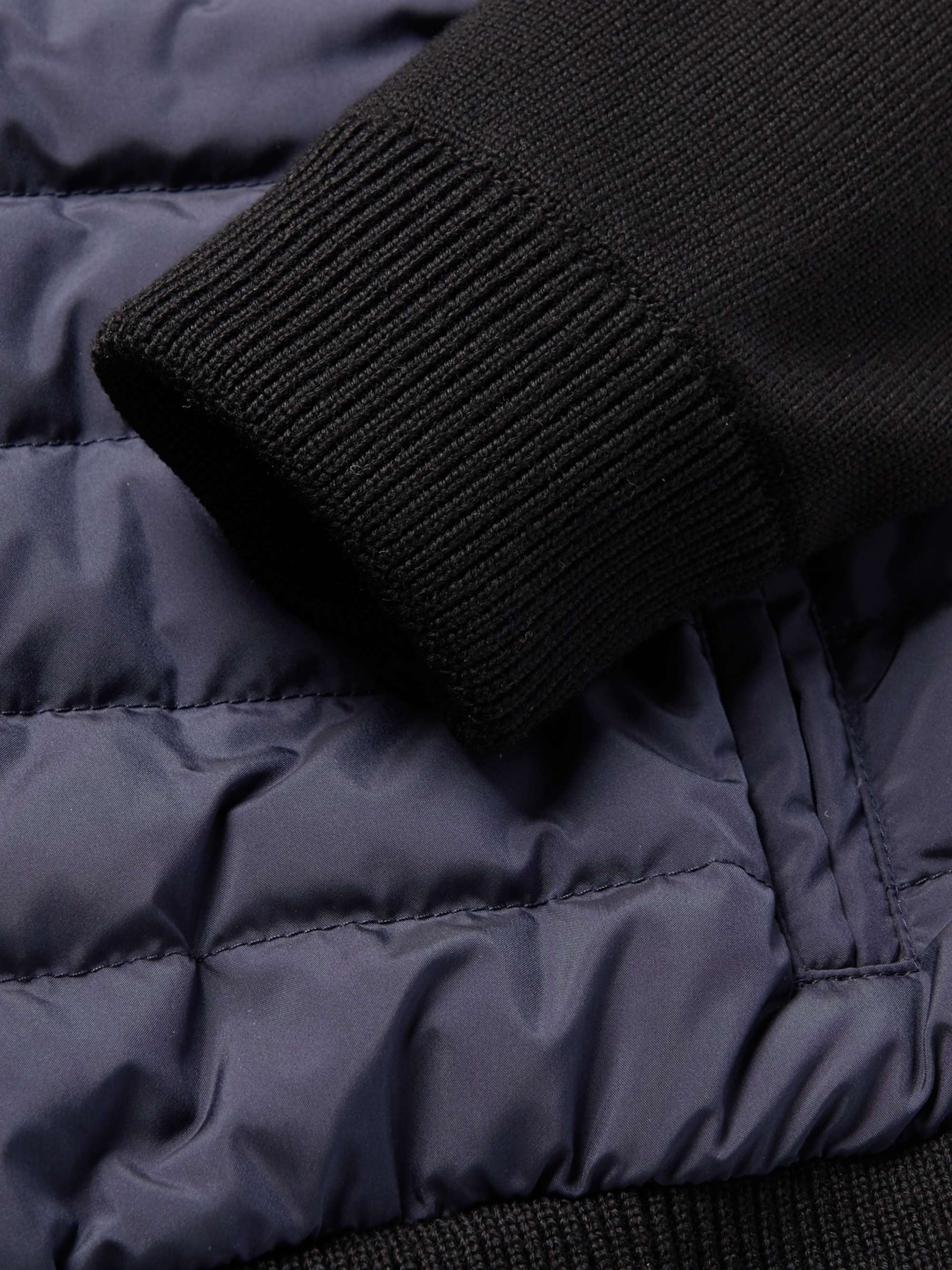 PRADA Quilted Shell and Virgin Wool Hooded Down Jacket
