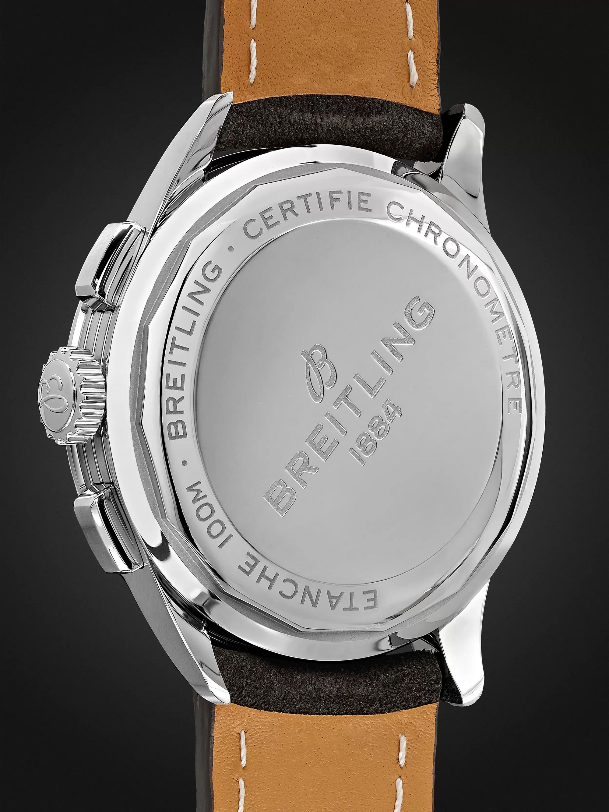 BREITLING Premier Automatic Chronograph 42mm Stainless Steel and Nubuck Watch, Ref. No. A13315351B1X1