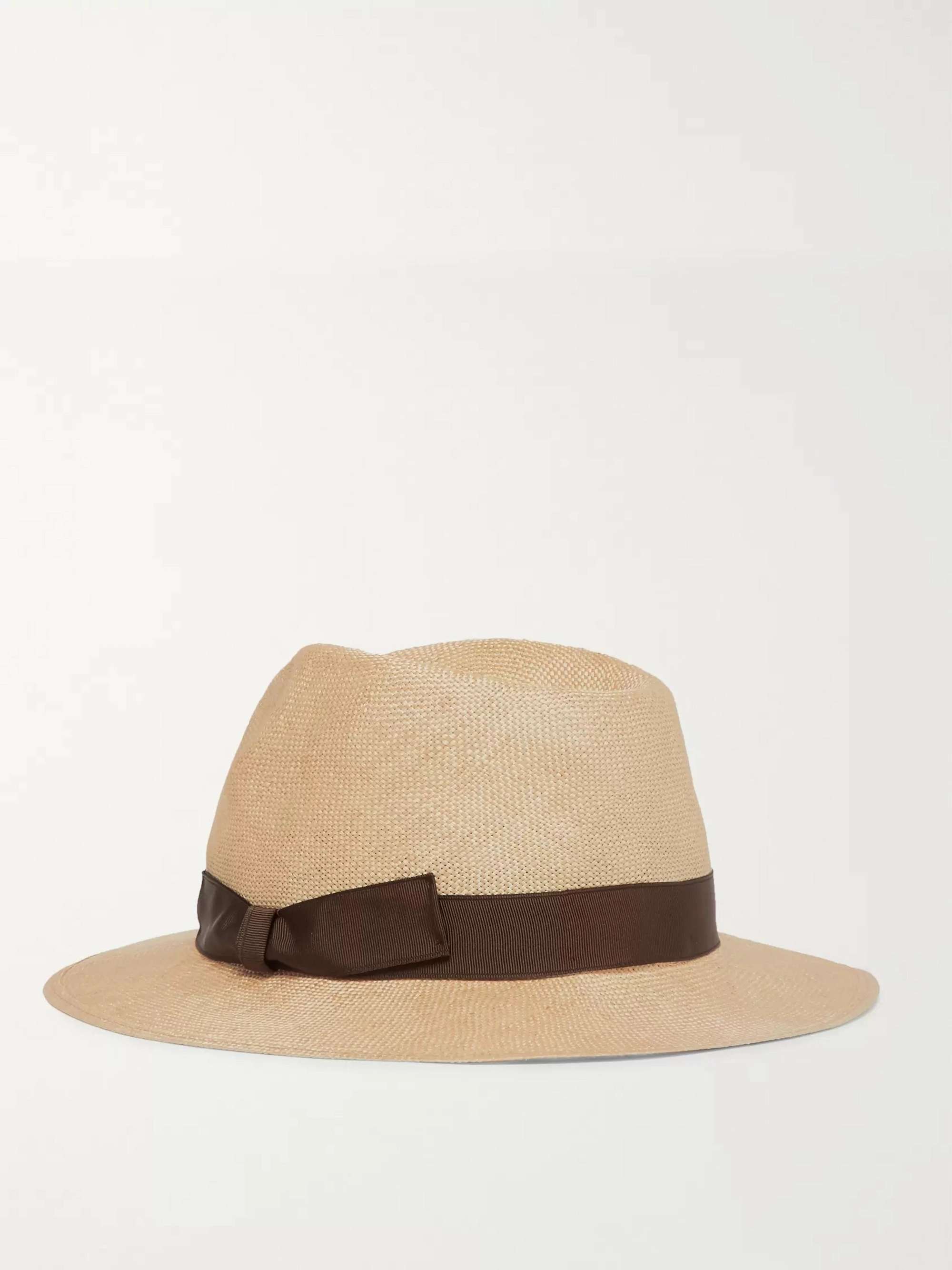 ANDERSON & SHEPPARD Grosgrain-Trimmed Straw Panama Hat
