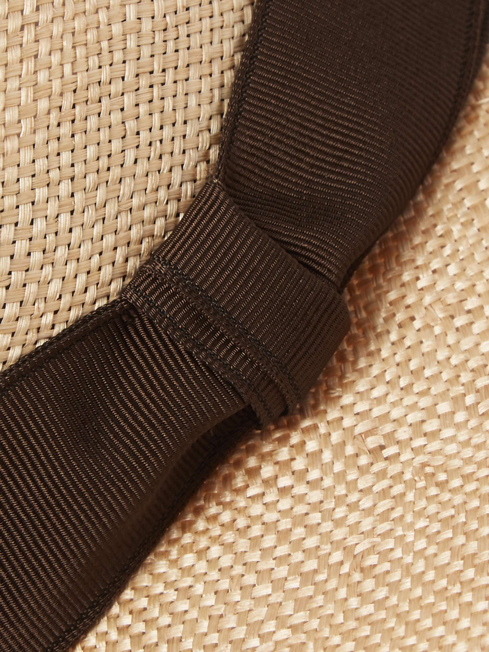 ANDERSON & SHEPPARD Grosgrain-Trimmed Straw Panama Hat