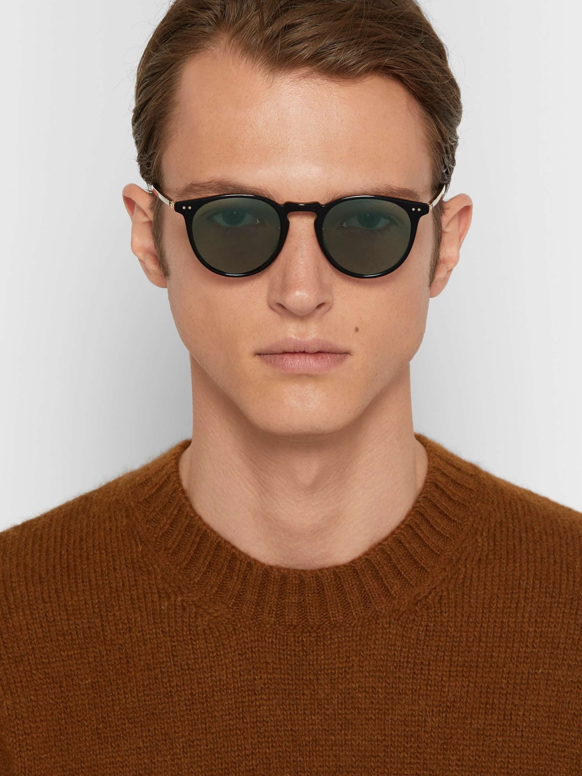 GARRETT LEIGHT CALIFORNIA OPTICAL Ocean 46 Round-Frame Acetate Sunglasses