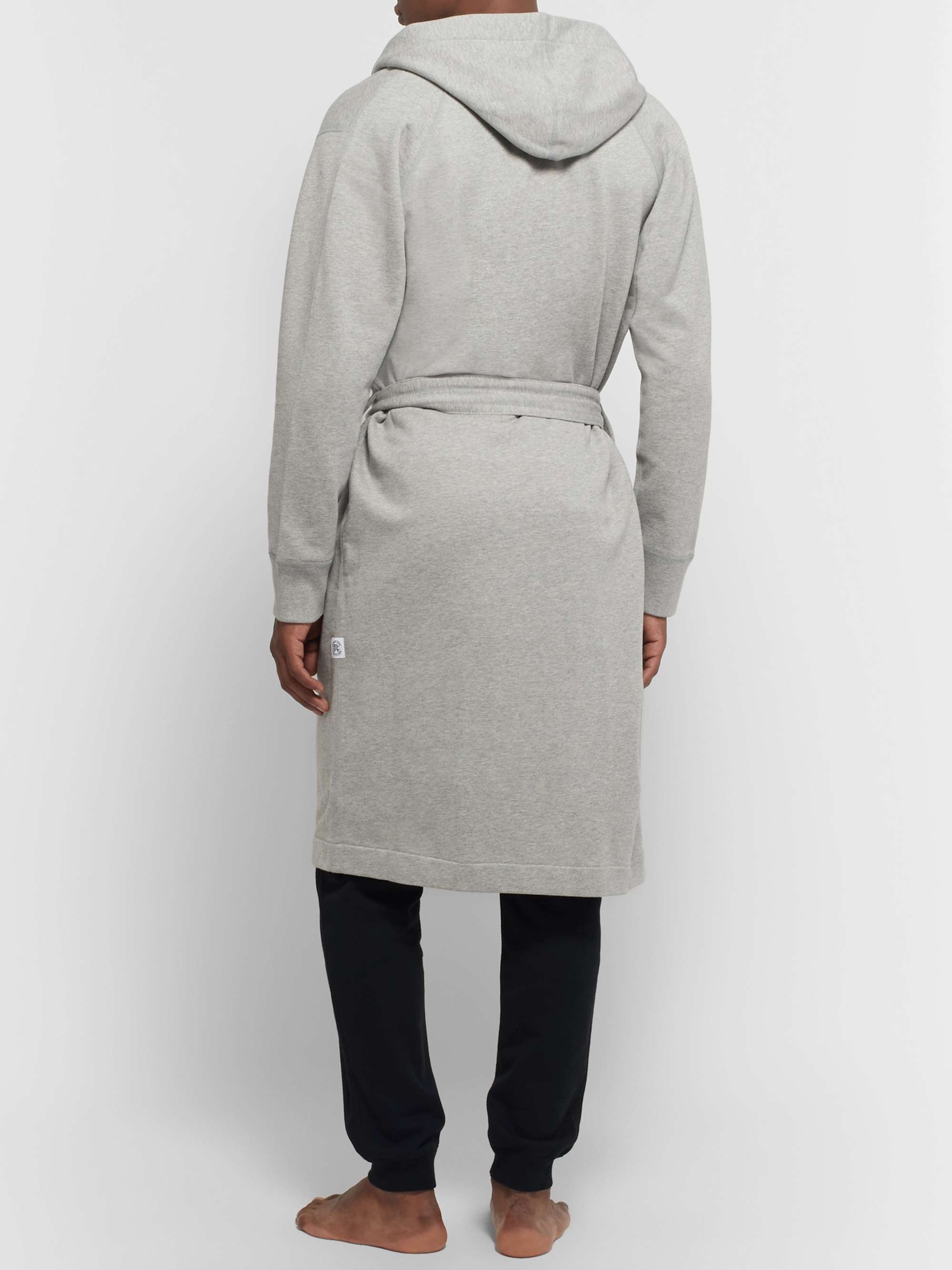 REIGNING CHAMP Loopback Cotton-Jersey Hooded Robe