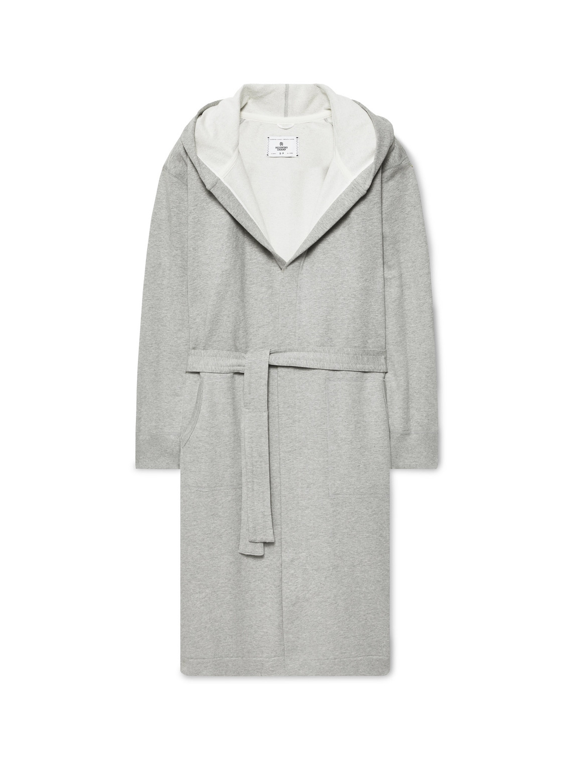 REIGNING CHAMP MÉLANGE LOOPBACK COTTON-JERSEY HOODED ROBE
