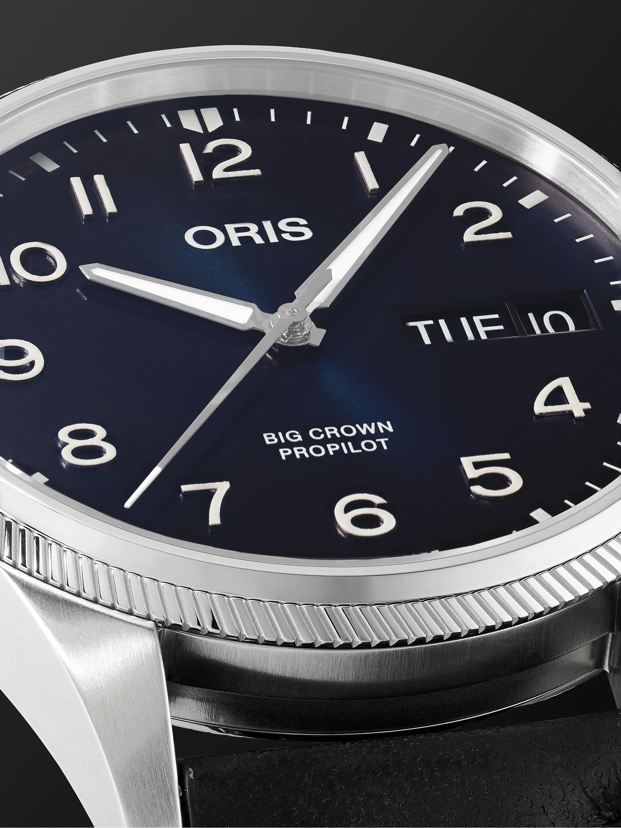 ORIS Big Crown ProPilot Big Day Date Automatic 44mm Stainless Steel and Leather Watch, Ref. No. 01 752 7760 4065-07 5 22 08LC