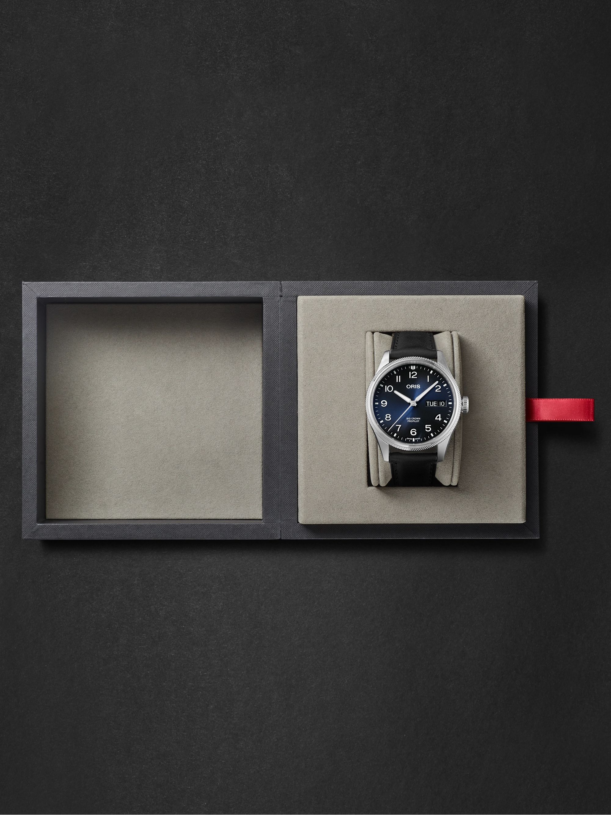ORIS Big Crown ProPilot Big Day Date Automatic 44mm Stainless Steel and Leather Watch, Ref. No. 01 752 7760 4065-07 5 22 08LC