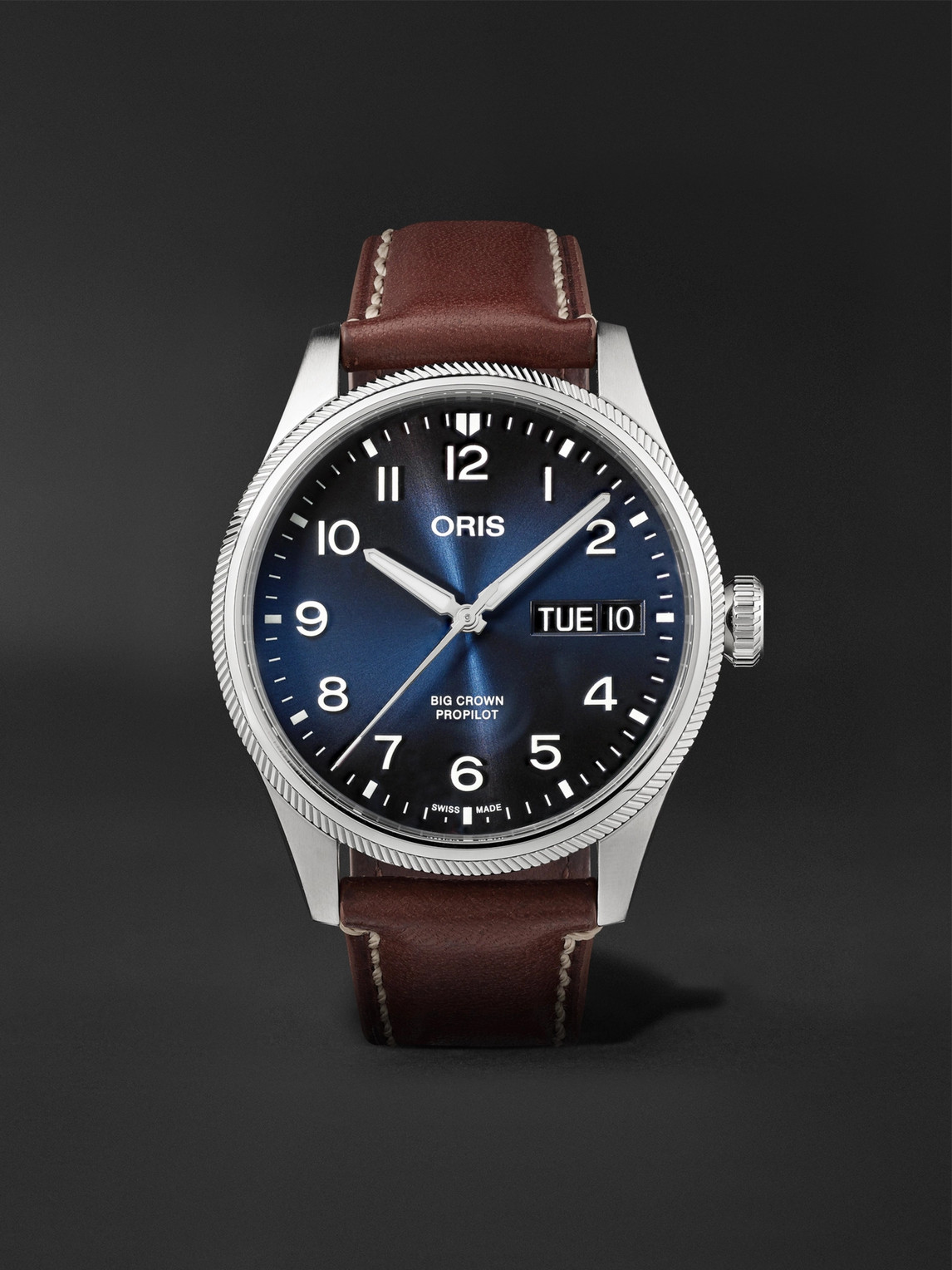 ORIS Big Crown ProPilot Big Day Date Automatic 44mm Stainless Steel and Leather Watch, Ref. No. 01 752 7760 4065-07 5 22 07LC - Men