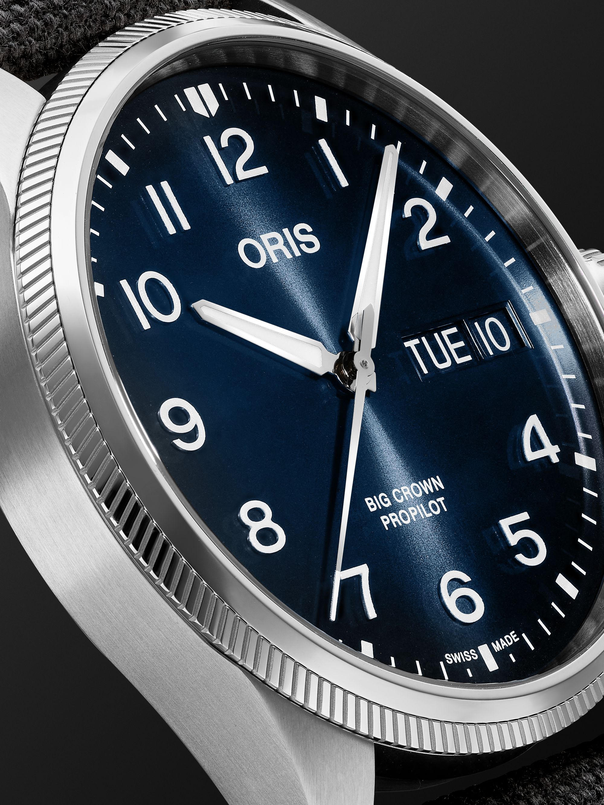 ORIS Big Crown ProPilot Big Day Date Automatic 44mm Stainless Steel and Canvas Watch, Ref. No. 01 752 7760 4065-07 3 22 05LC