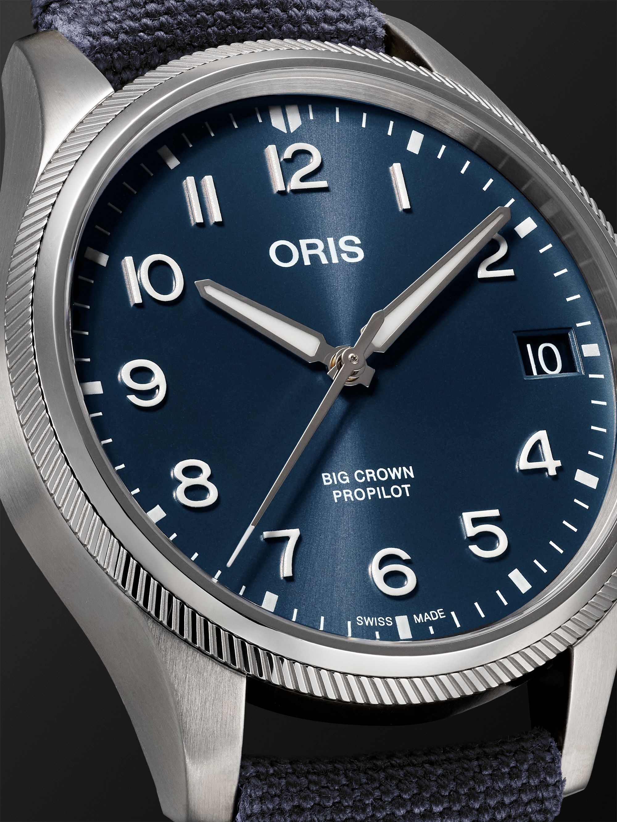 ORIS Big Crown ProPilot Big Date Automatic 41mm Stainless Steel and Canvas Watch, Ref. No. 01 751 7761 4065-07 3 20 05LC