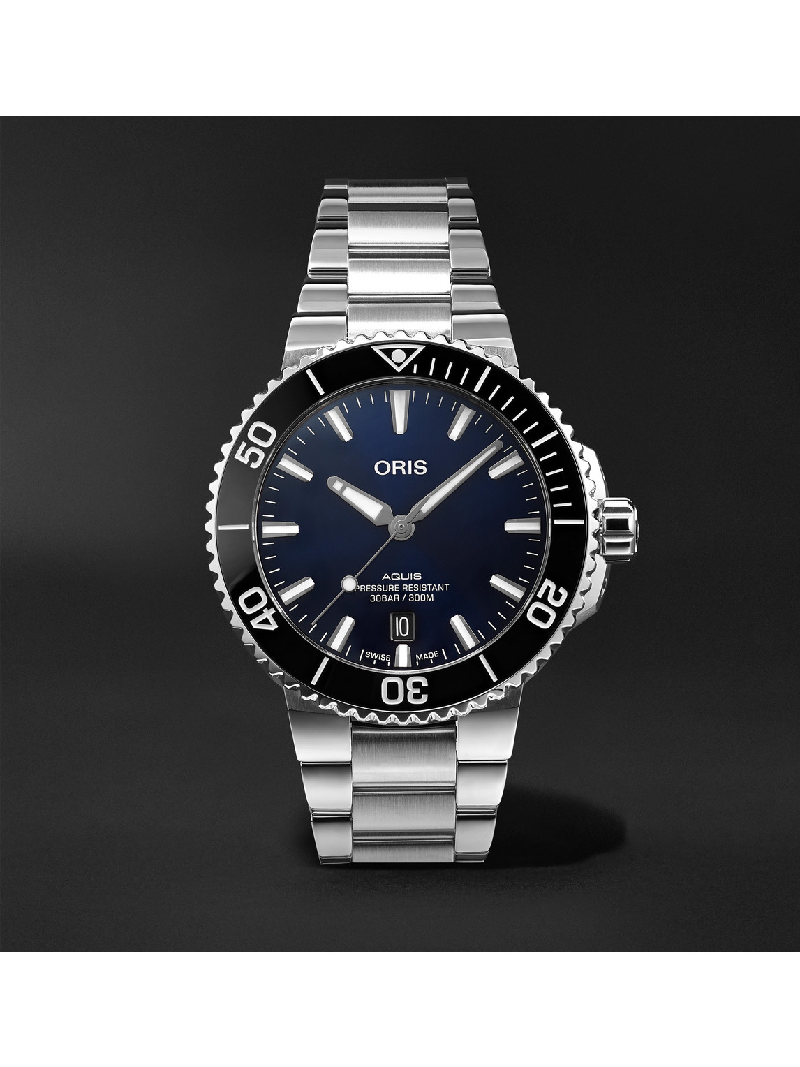 Oris Aquis Date Automatic 41.5mm Stainless Steel Watch, Ref. No. 01 733 7766 4135-07 8 22 05peb In Blue