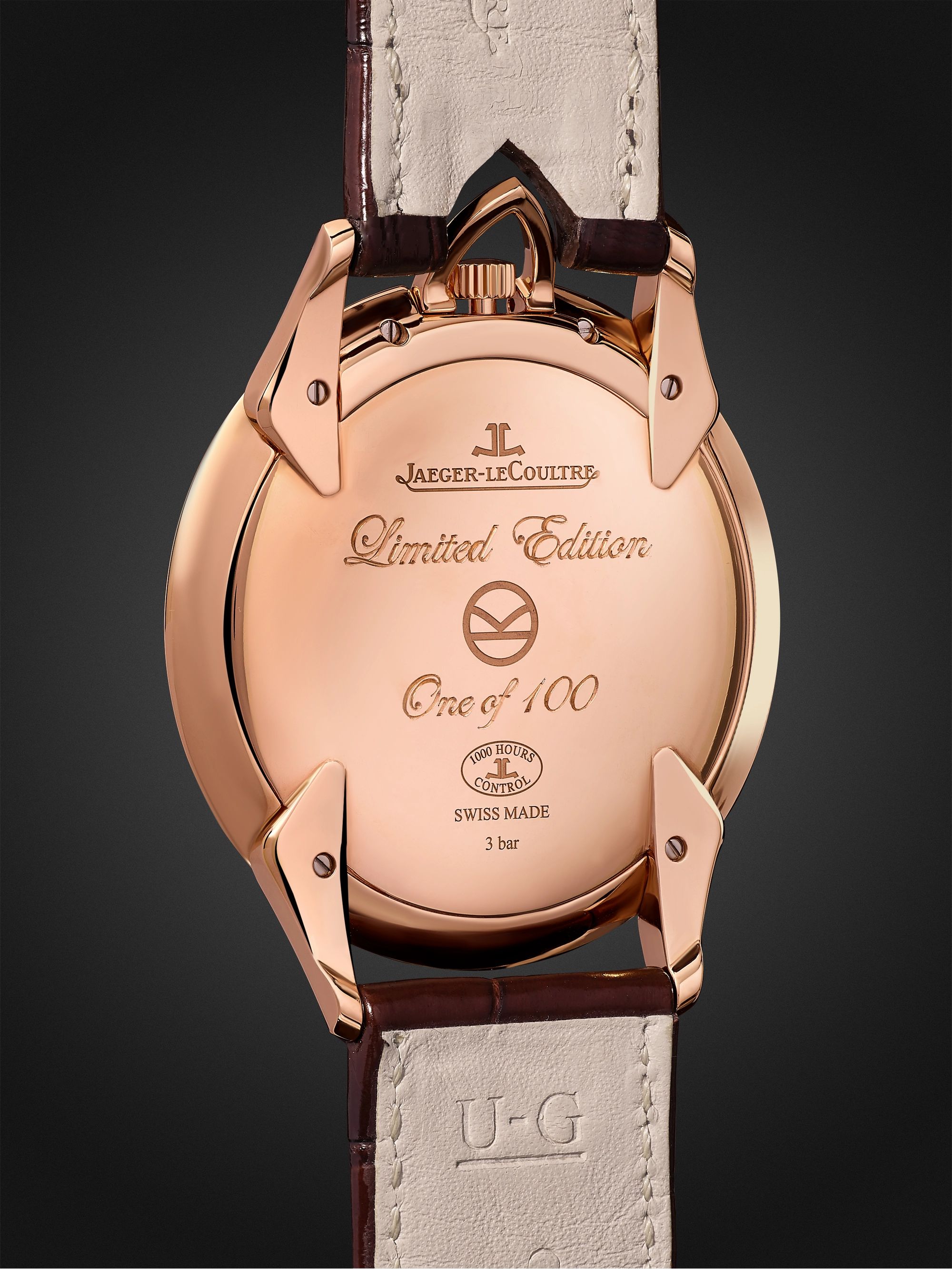 JAEGER-LECOULTRE Limited Edition Master Ultra Thin Kingsman Knife 18-Karat Rose Gold and Alligator Watch, Ref. No. 3402393