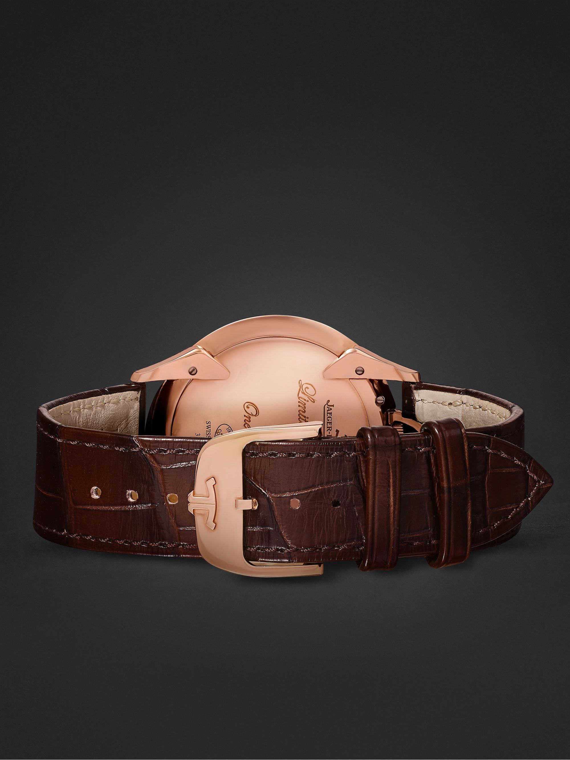 JAEGER-LECOULTRE Limited Edition Master Ultra Thin Kingsman Knife 18-Karat Rose Gold and Alligator Watch, Ref. No. 3402393