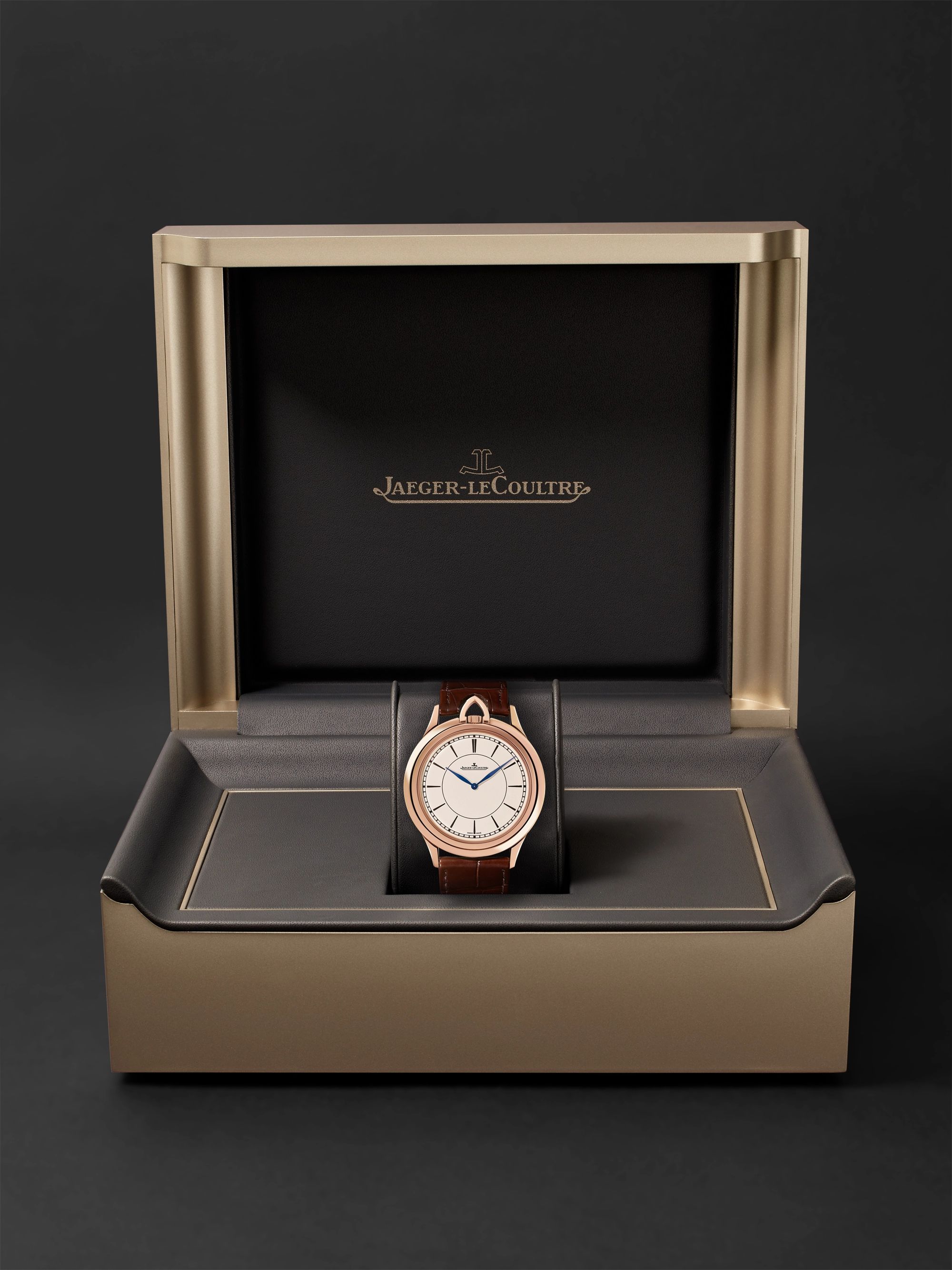 JAEGER-LECOULTRE Limited Edition Master Ultra Thin Kingsman Knife 18-Karat Rose Gold and Alligator Watch, Ref. No. 3402393