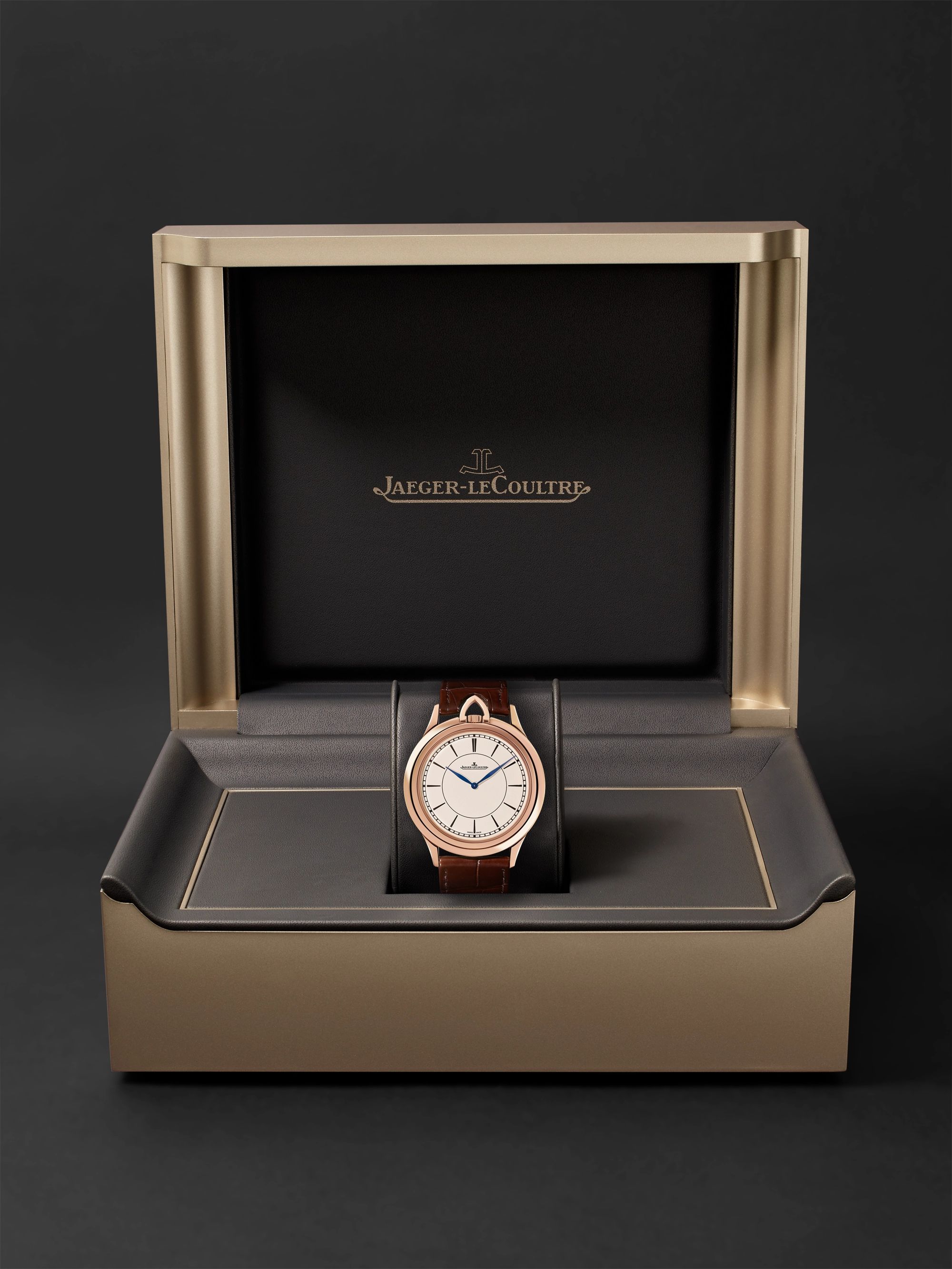 JAEGER-LECOULTRE Limited Edition Master Ultra Thin Kingsman Knife 18-Karat Rose Gold and Alligator Watch, Ref. No. 3402393