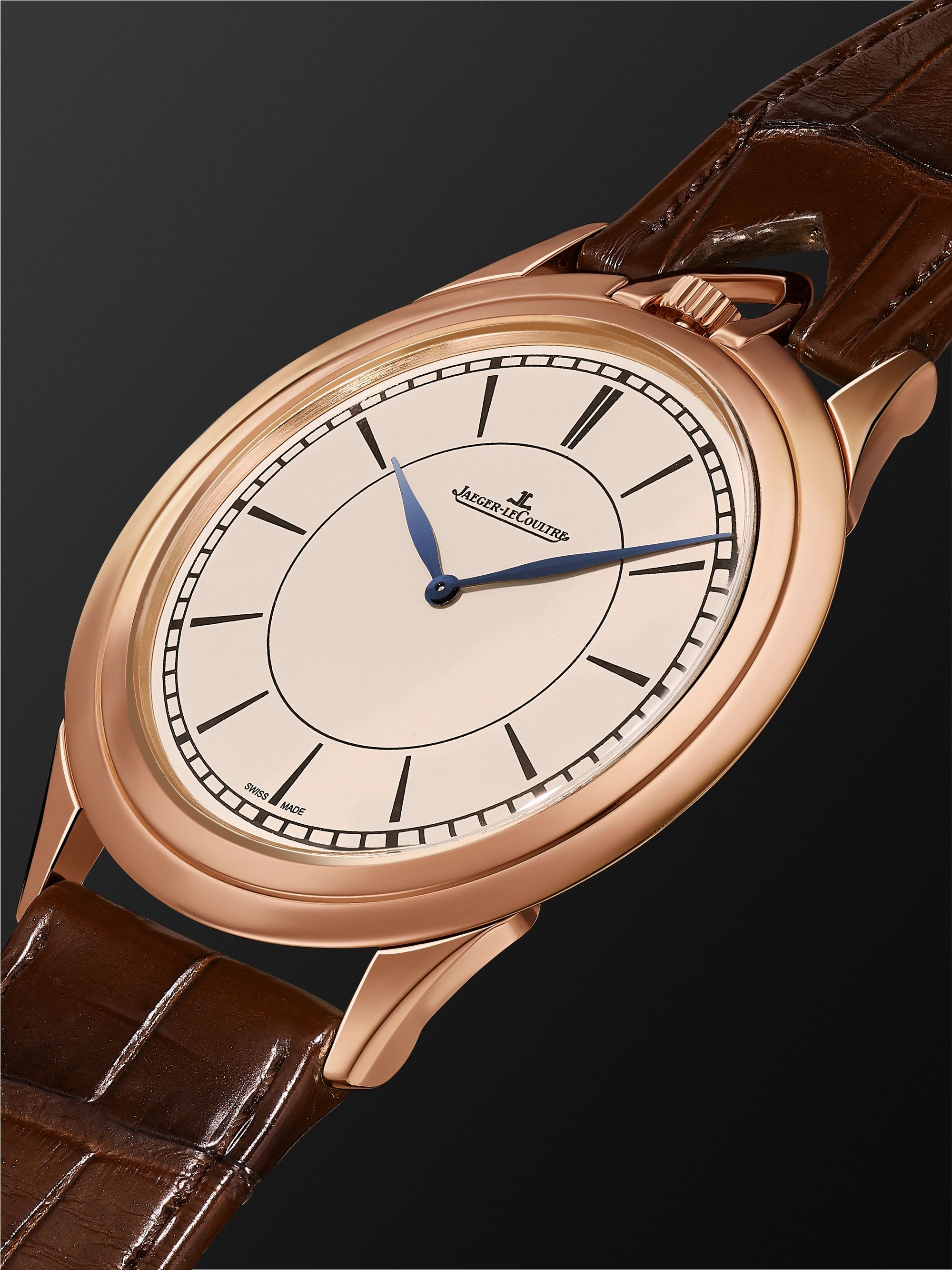 JAEGER-LECOULTRE Limited Edition Master Ultra Thin Kingsman Knife 18-Karat Rose Gold and Alligator Watch, Ref. No. 3402393