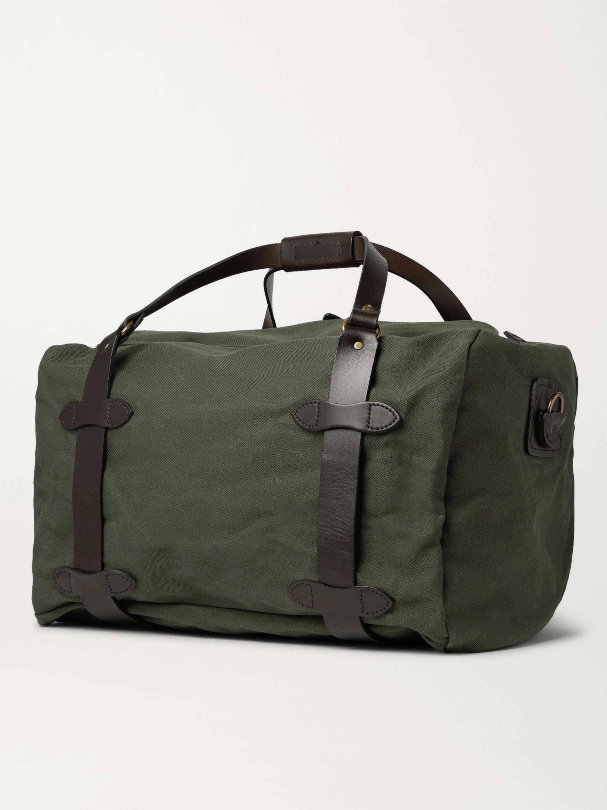 FILSON Leather-Trimmed Twill Duffle Bag