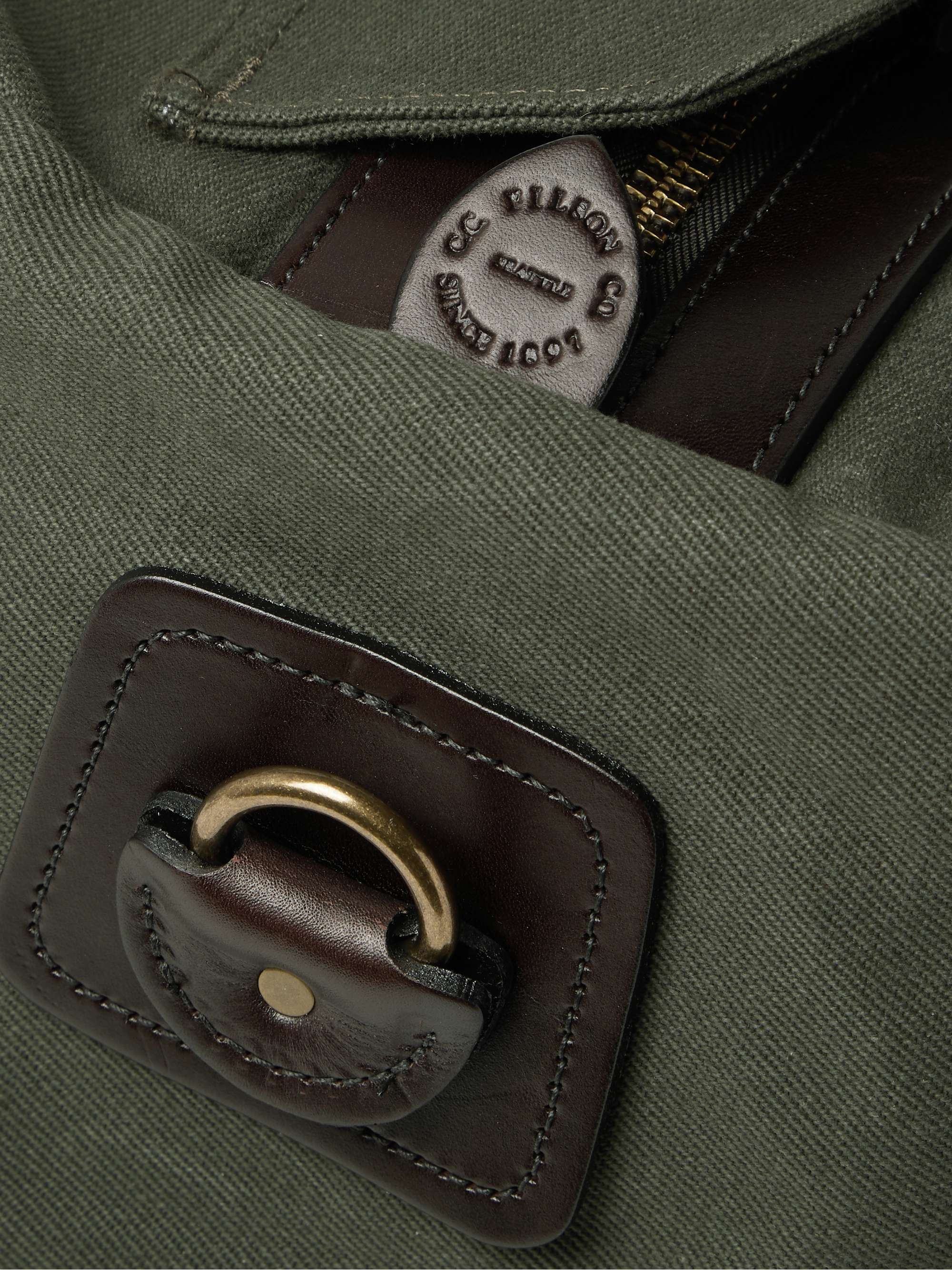 FILSON Leather-Trimmed Twill Duffle Bag