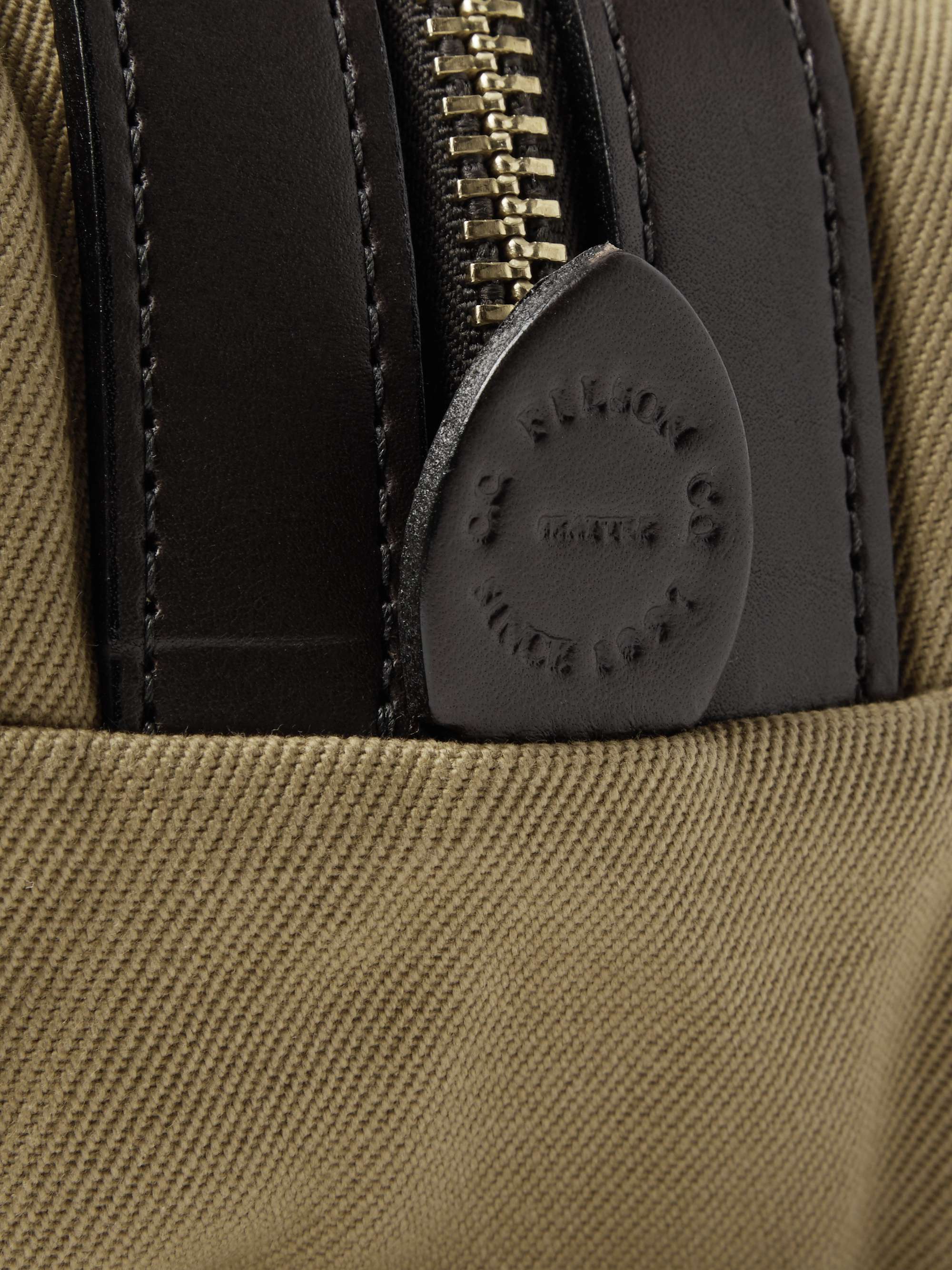 FILSON Leather-Trimmed Cotton-Canvas Wash Bag