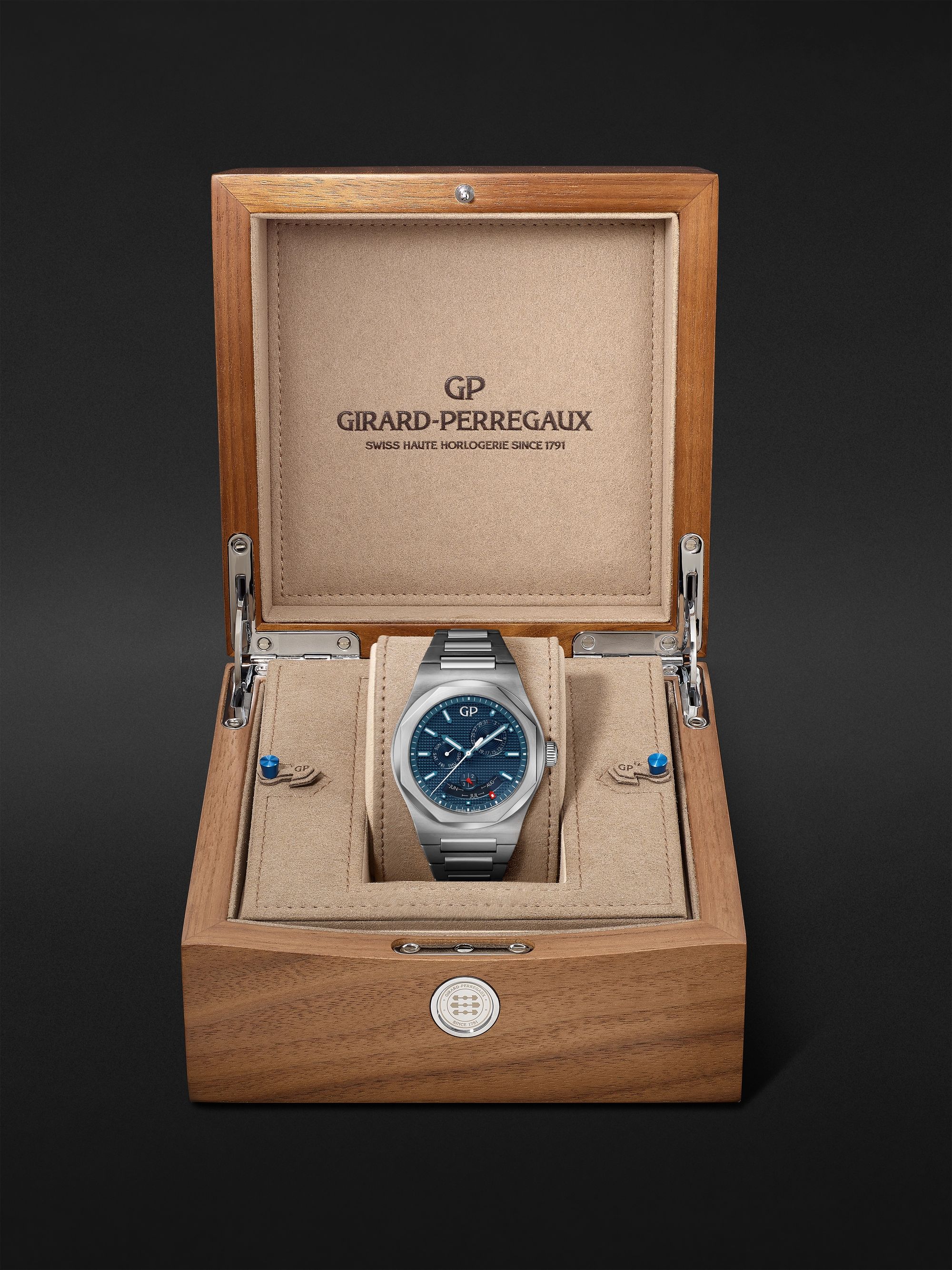 GIRARD-PERREGAUX Laureato Perpetual Calendar 42mm Automatic Stainless Steel Watch, Ref. No. 81035-11-431-11A