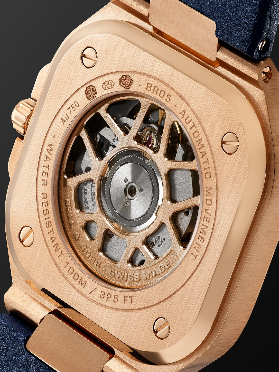  Bell & Ross - Br 05 Blue Gold Automatic 40mm 18-karat Rose Gold And Rubber Watch, Ref. No. Br05a-blu-pg/srb - Men - Blue 