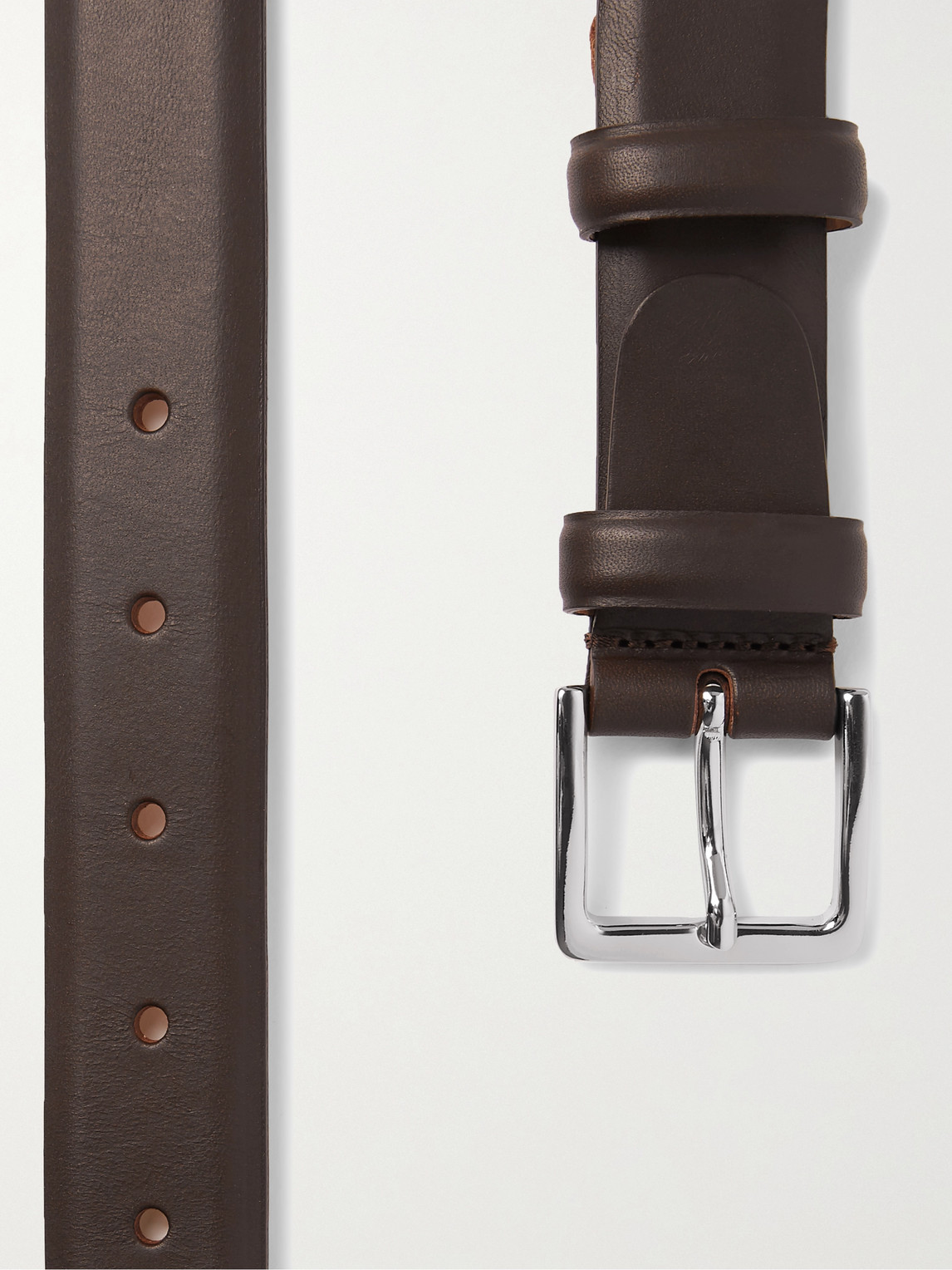 Shop Mr P 3cm Leather Belt In Brown