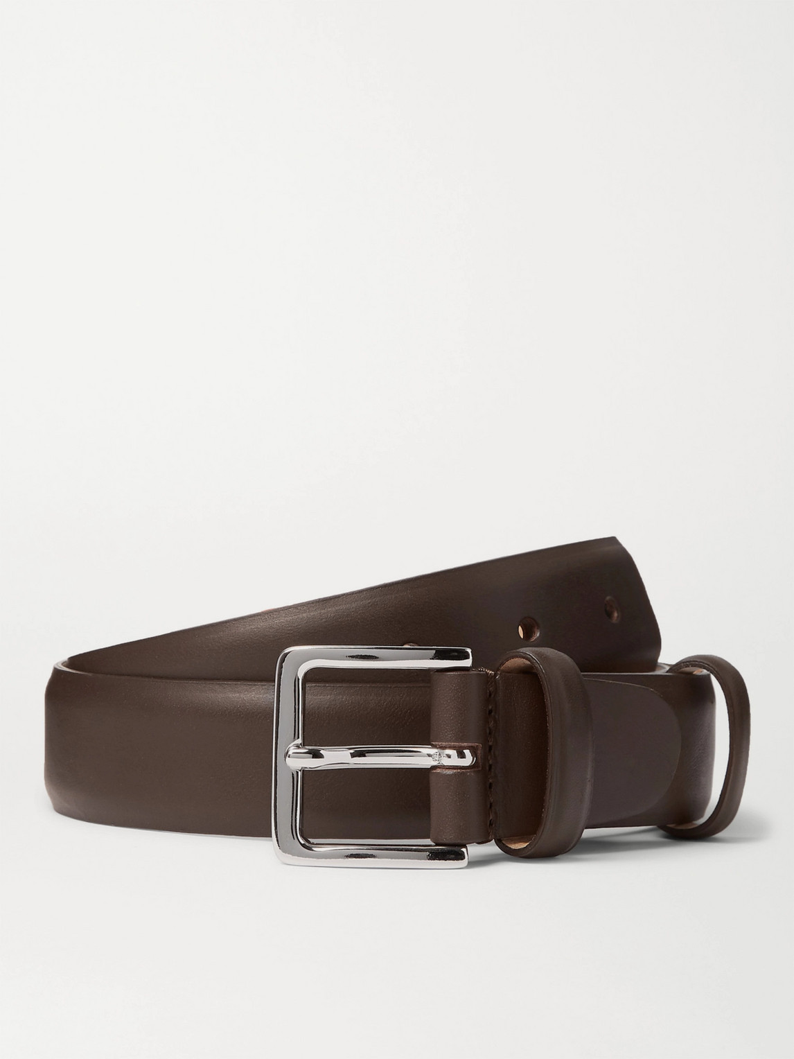 Mr P 3cm Leather Belt In Brown