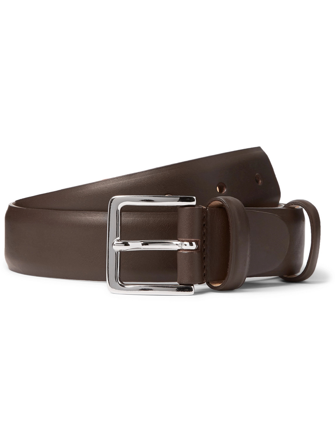 Mr P 3cm Leather Belt In Brown